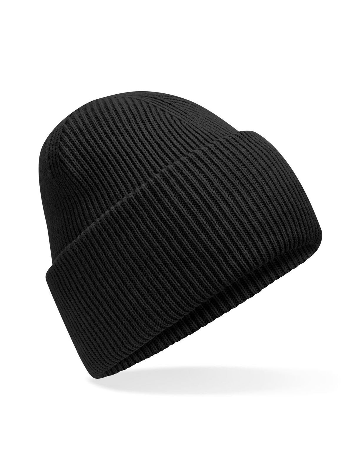 Beanies Classic Engineered Deep Cuffed Beanie Schwarz bestickbar und bedruckbar – LA1970