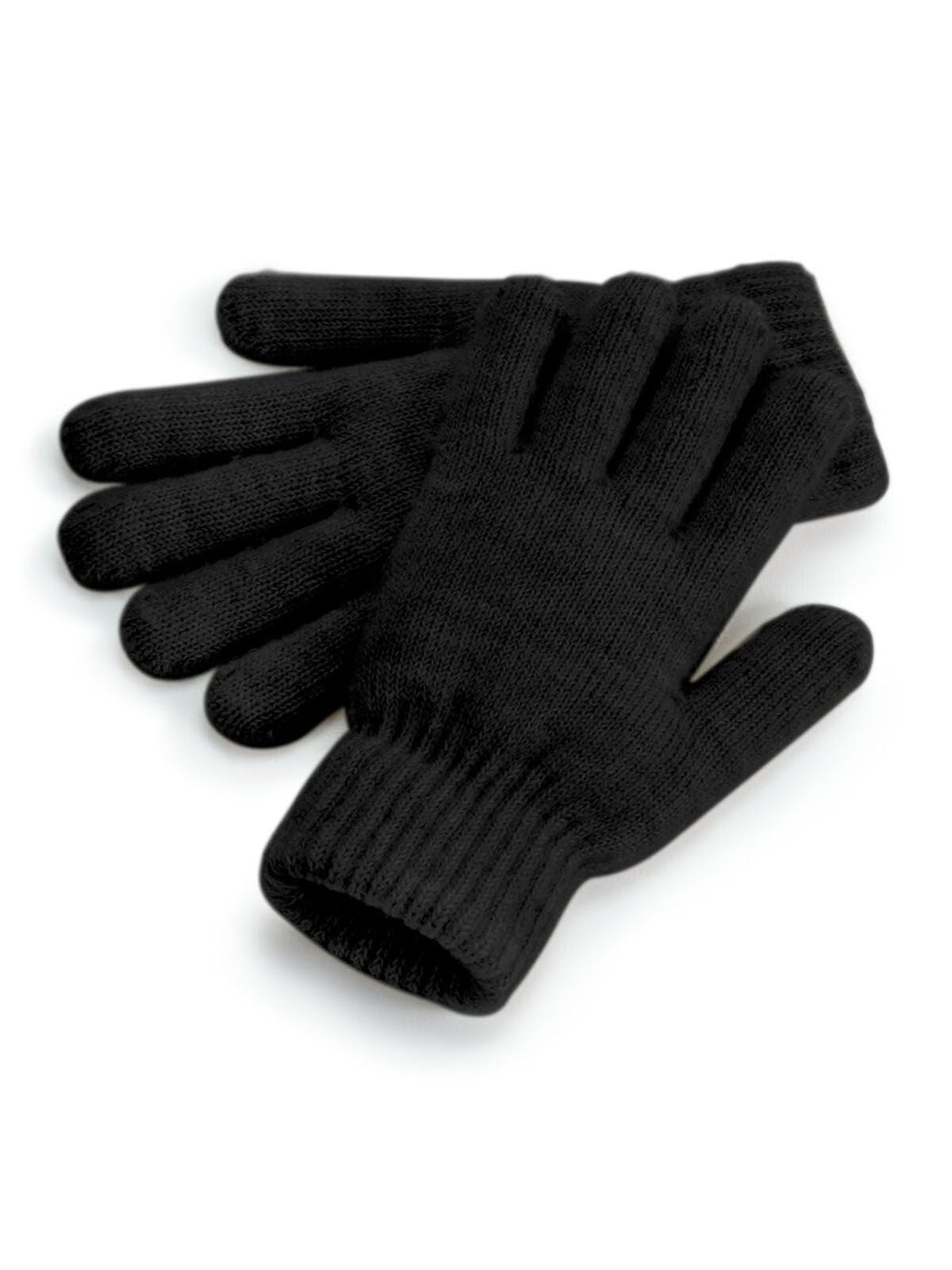 Cosy Ribbed Cuff Gloves Herren Schal / Handschuhe – Beechfield – Farbe black marl – individuell veredelbar