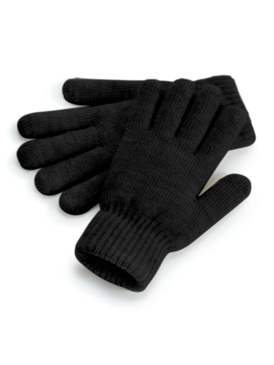 Cosy Ribbed Cuff Gloves Herren Schal / Handschuhe – Beechfield – Farbe black marl – individuell veredelbar