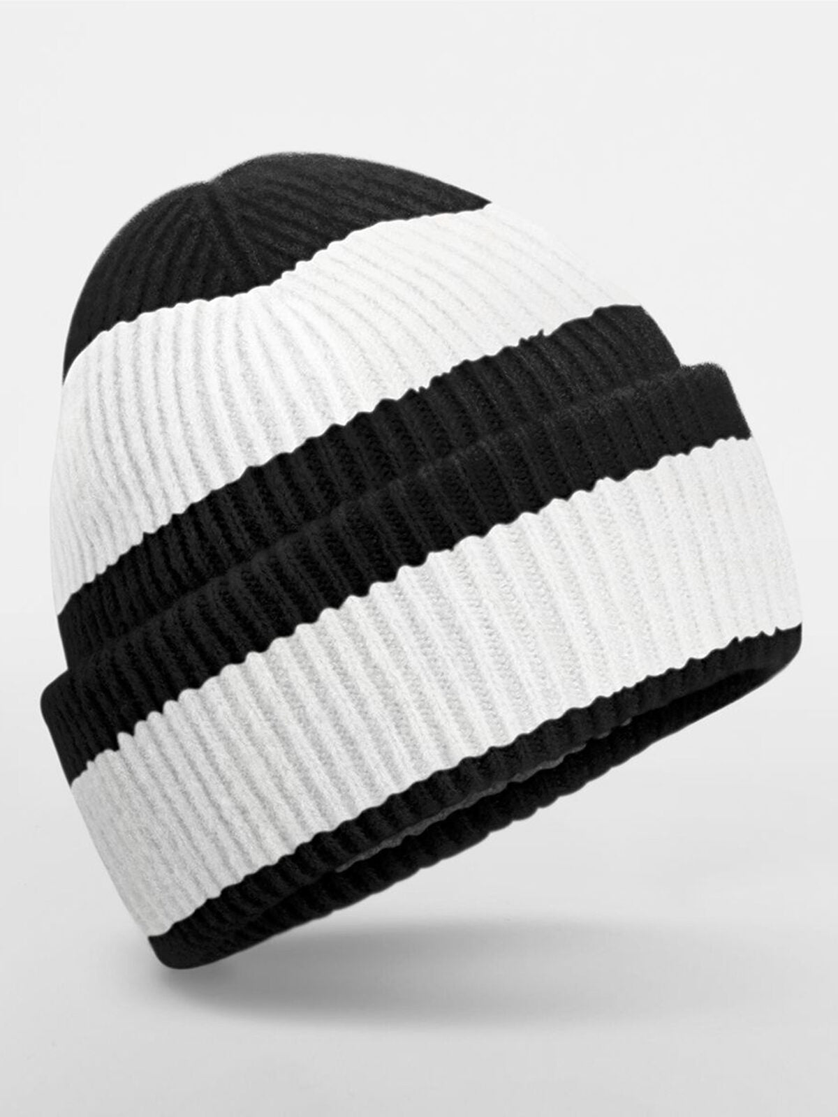 Beanies Colour Block Beanie Schwarz/soft Weiß bestickbar und bedruckbar – LA1970