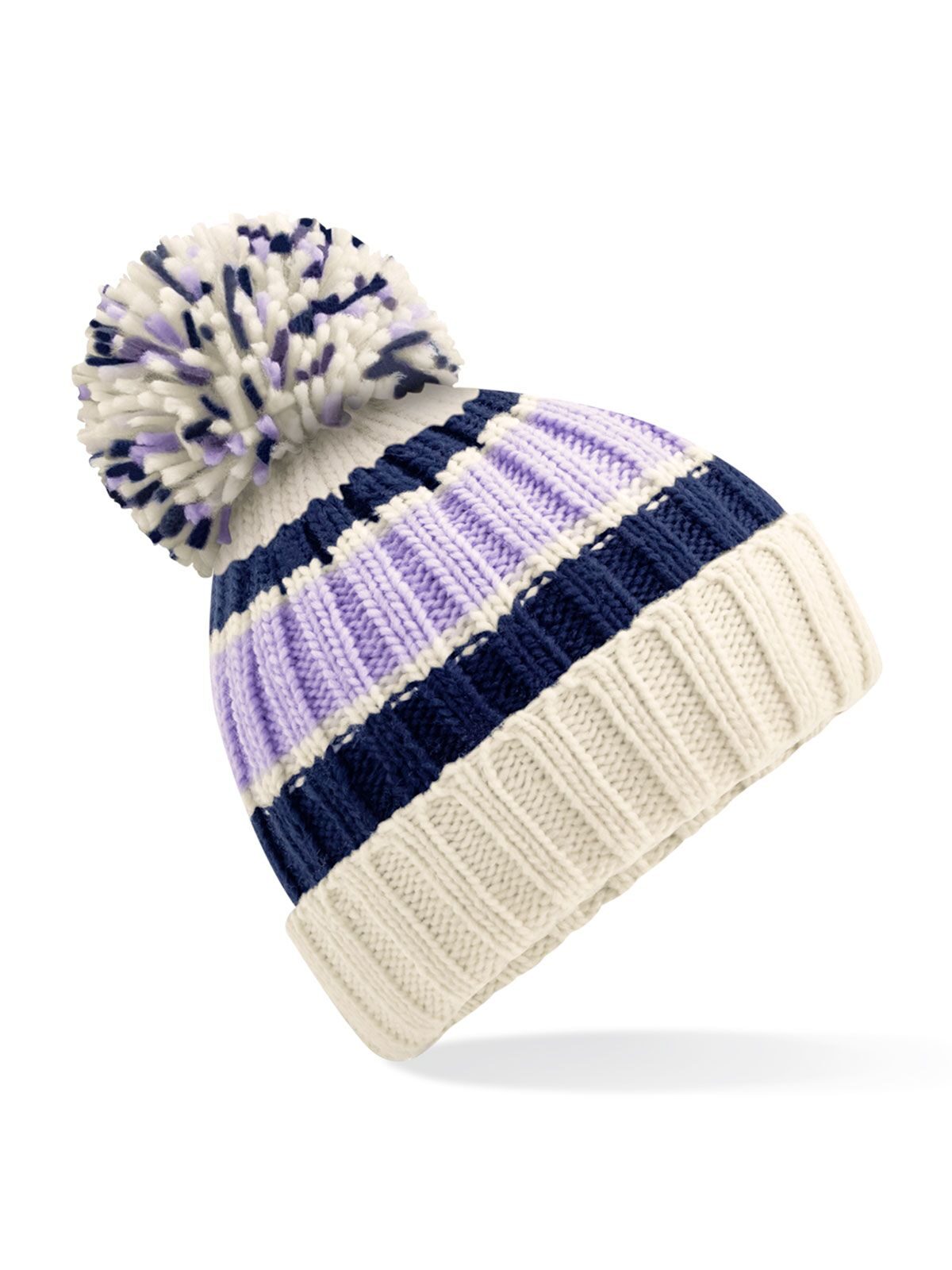 Beanies Hygge Striped Beanie blueberry cheesecake bestickbar und bedruckbar – LA1970