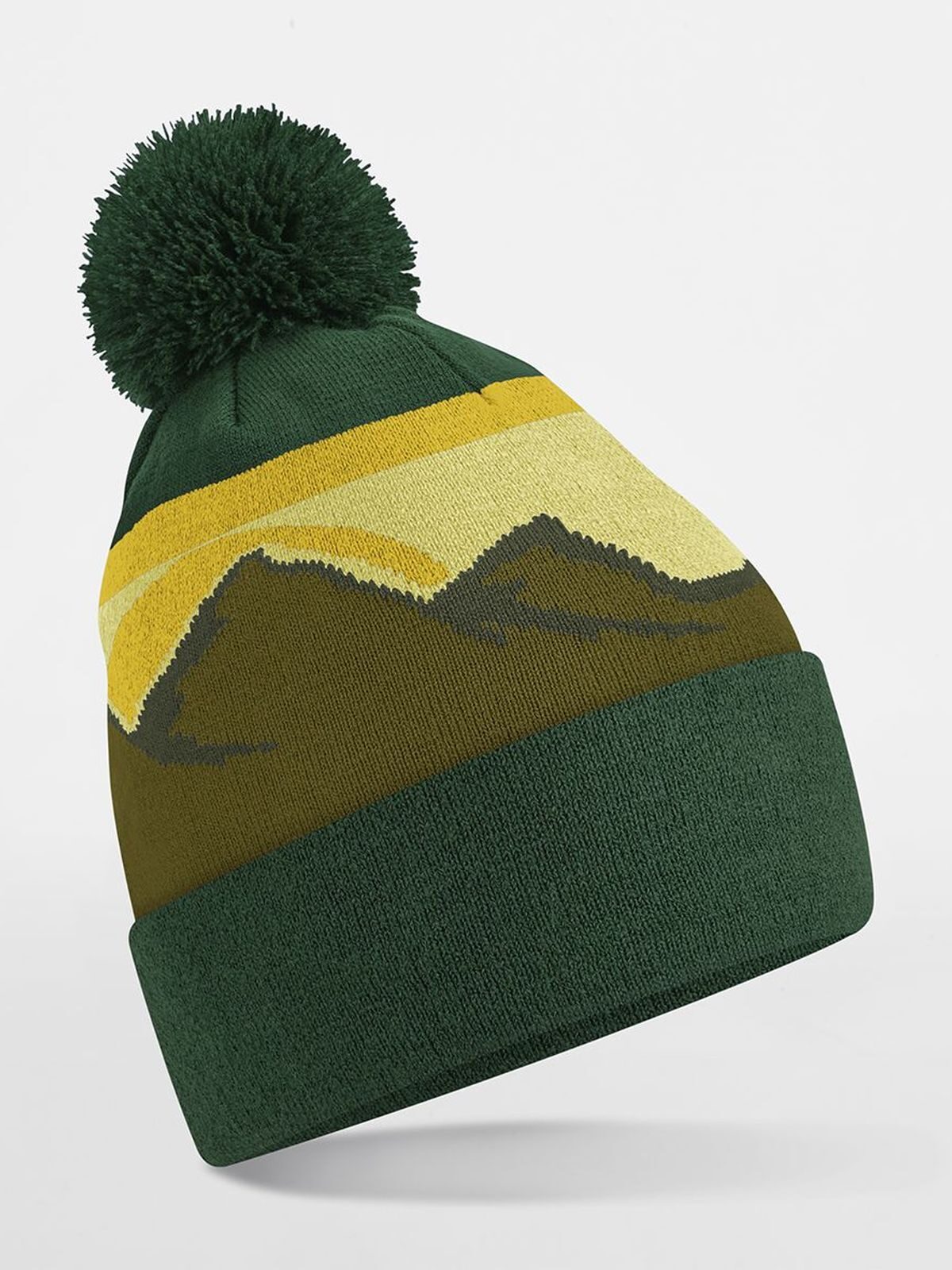 Beanies Mountain Peaks Pom Pom Beanie alpine peaks bestickbar und bedruckbar – LA1970