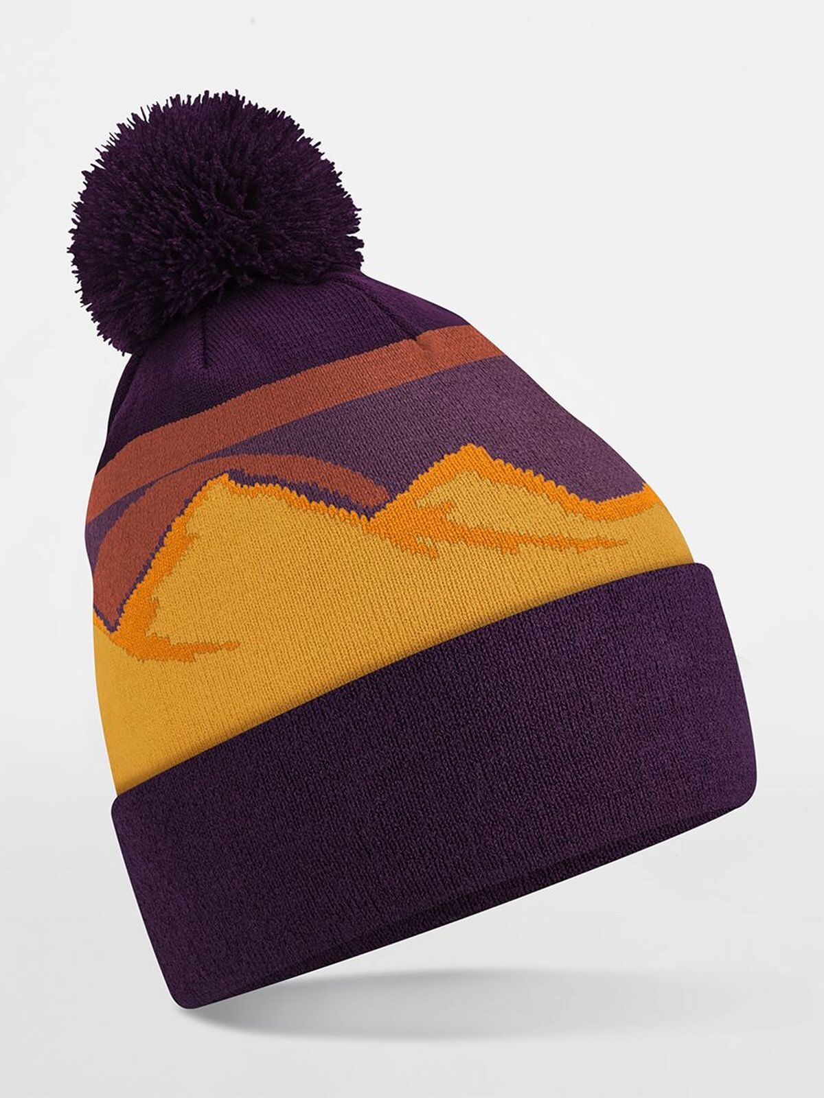 Beanies Mountain Peaks Pom Pom Beanie desert peaks bestickbar und bedruckbar – LA1970