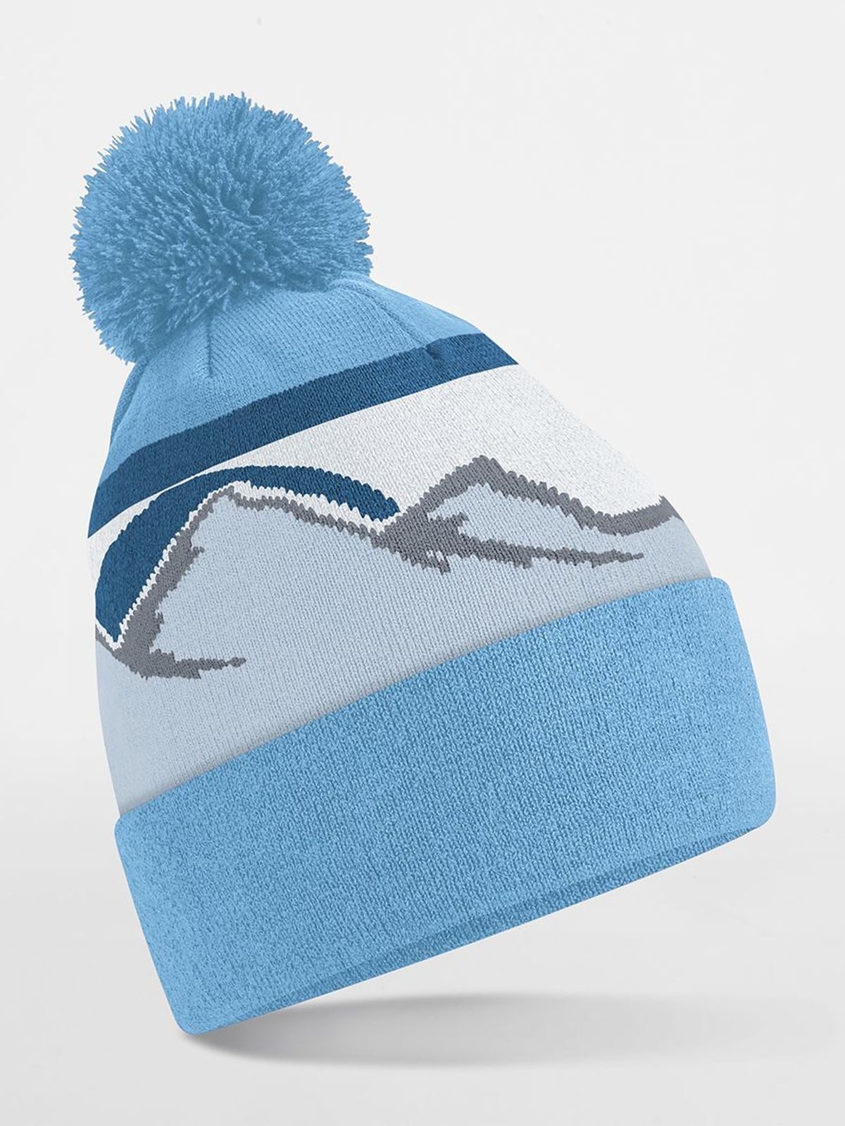 Beanies Mountain Peaks Pom Pom Beanie glacier peaks bestickbar und bedruckbar – LA1970