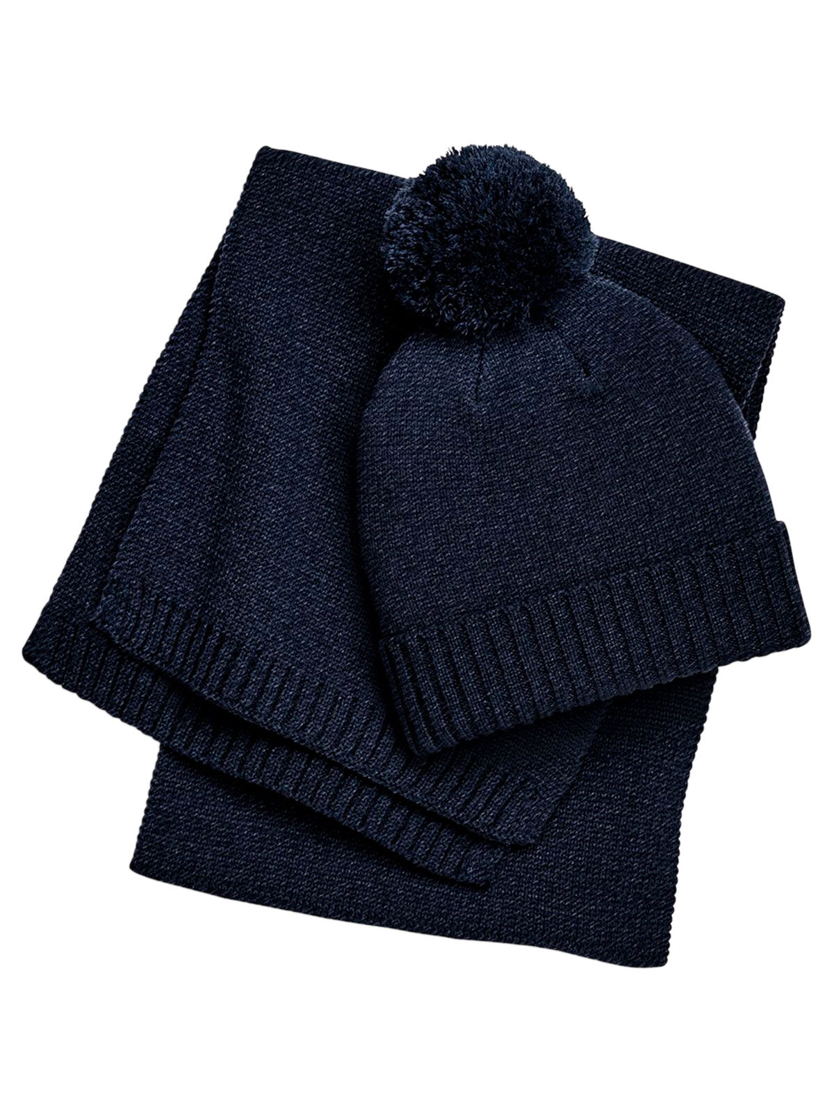 Beanies Knitted Scarf and Beanie Gift Set Marineblau fleck bestickbar und bedruckbar – LA1970