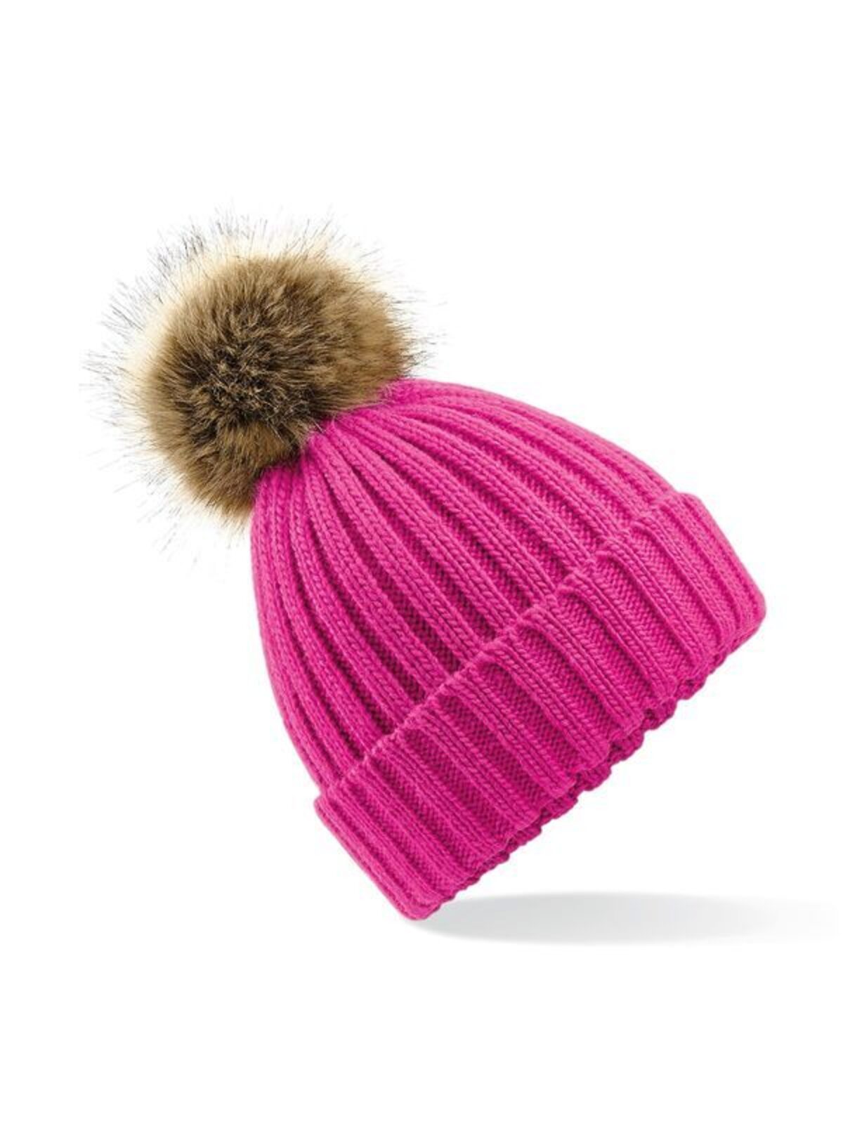 Beanies Fur Pom Pom Chunky Beanie fuchsia bestickbar und bedruckbar – LA1970