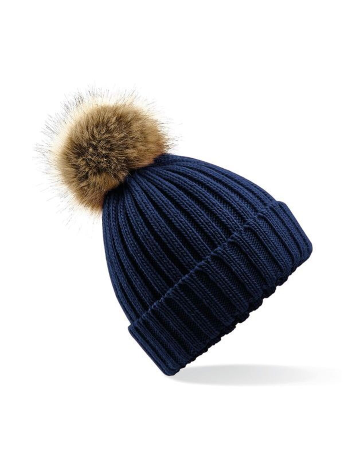 Beanies Fur Pom Pom Chunky Beanie Marineblau bestickbar und bedruckbar – LA1970