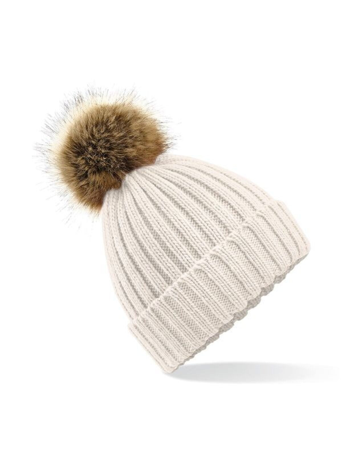 Beanies Fur Pom Pom Chunky Beanie oatmeal bestickbar und bedruckbar – LA1970