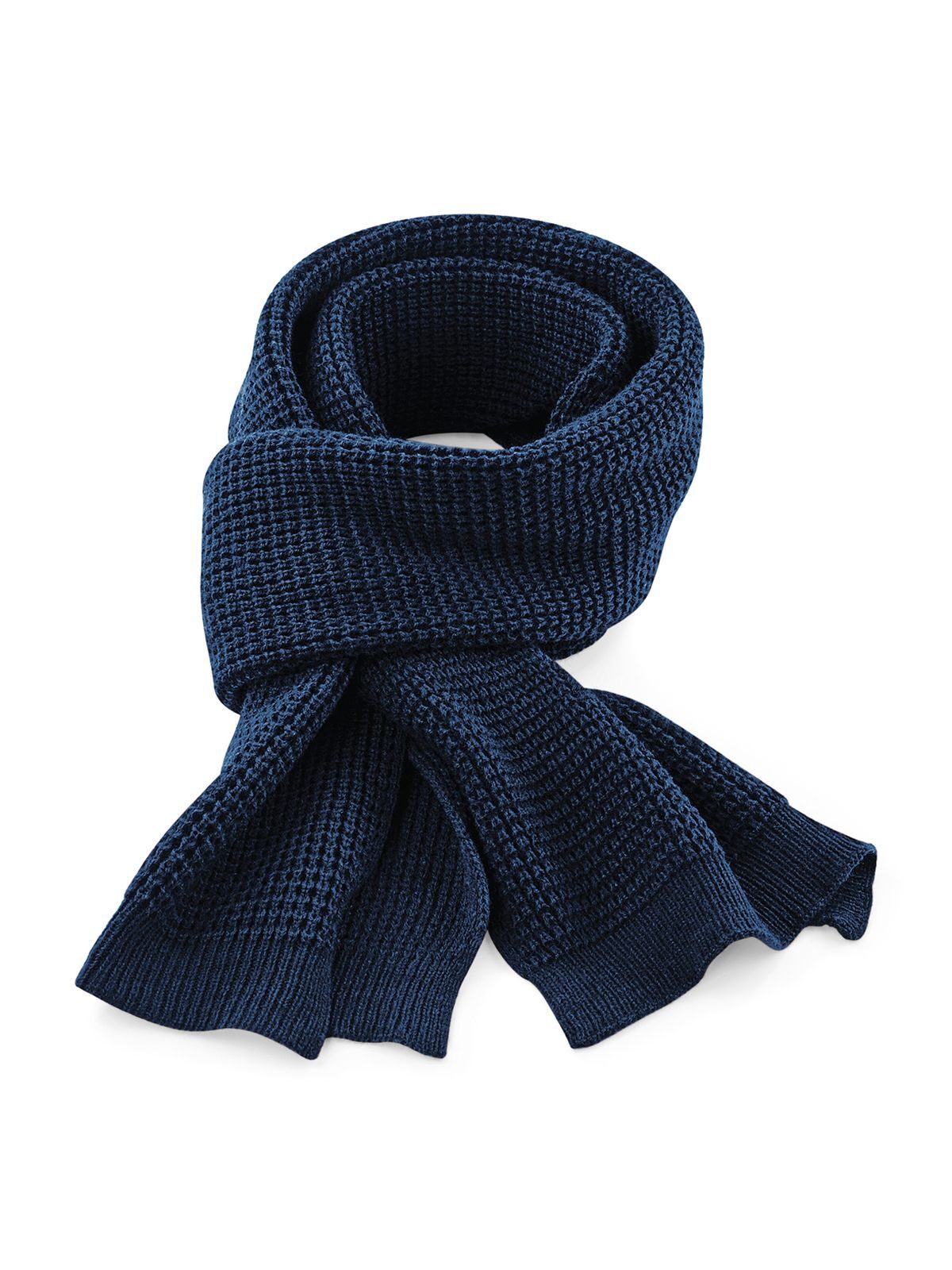 Classic Waffle Knit Scarf Herren Schal / Handschuhe – Beechfield – Farbe french Navy – individuell veredelbar