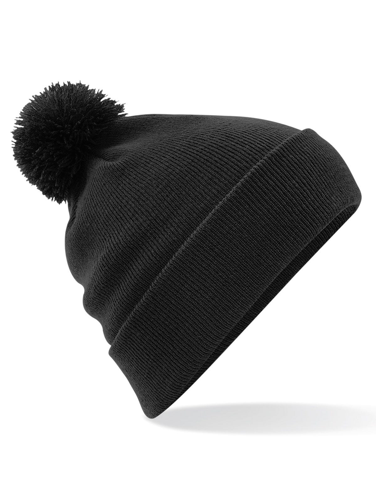Beanies Original Pom Pom Beanie Schwarz bestickbar und bedruckbar – LA1970