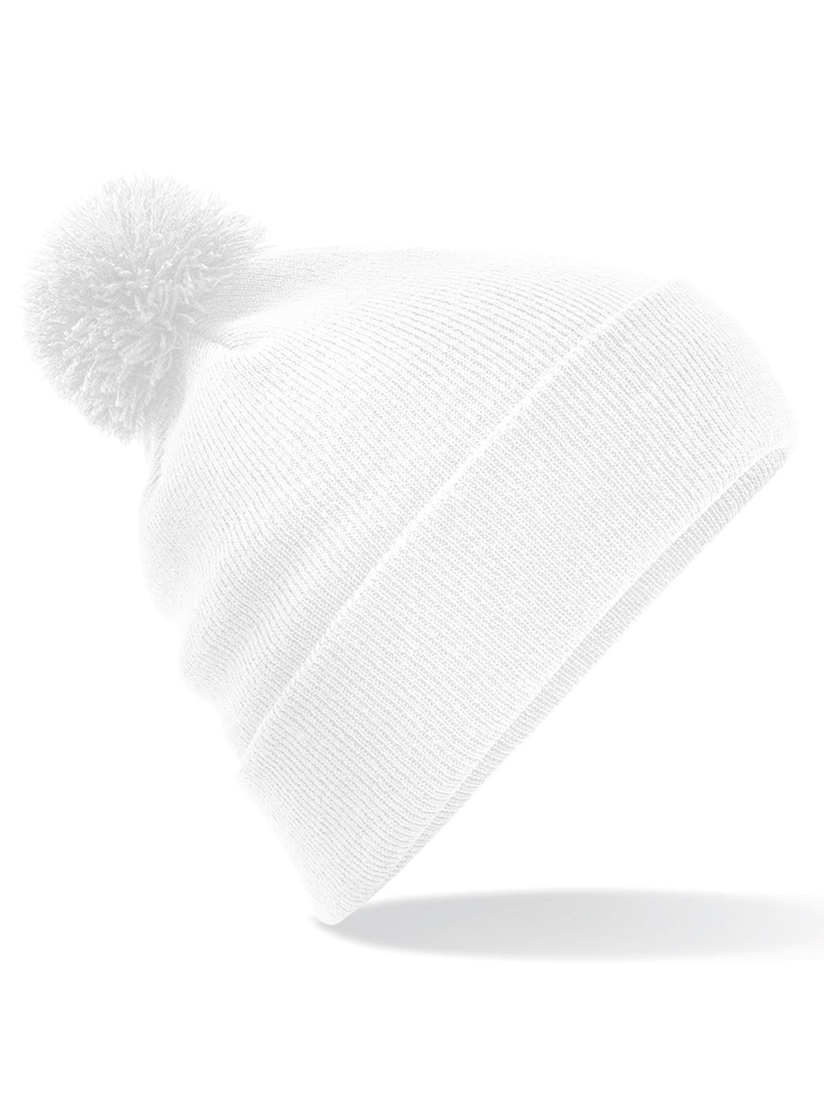 Beanies Original Pom Pom Beanie Weiß bestickbar und bedruckbar – LA1970