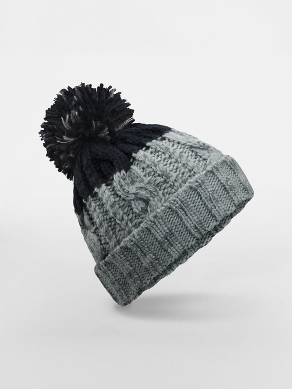 Beanies Apres Beanie light Grau/Schwarz bestickbar und bedruckbar – LA1970
