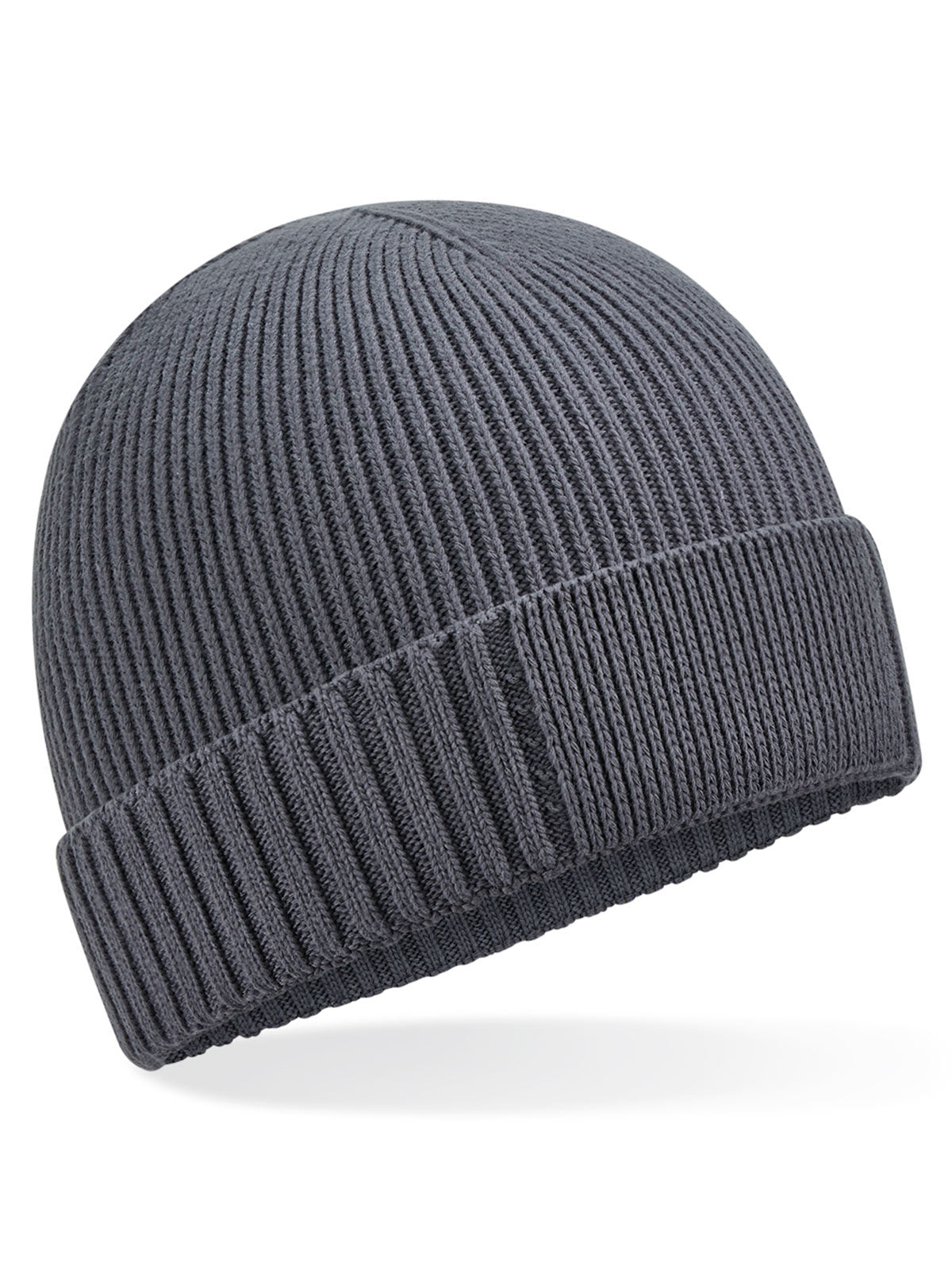 Beanies Organic Cotton Engineered Patch Beanie graphite Grau bestickbar und bedruckbar – LA1970