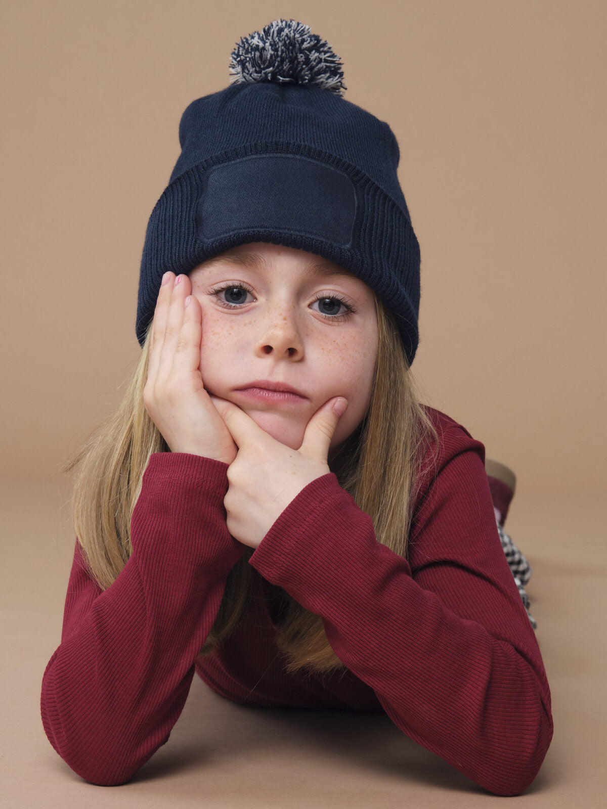 Beanies Berretto con toppa Snowstar per bambini  bestickbar und bedruckbar – LA1970