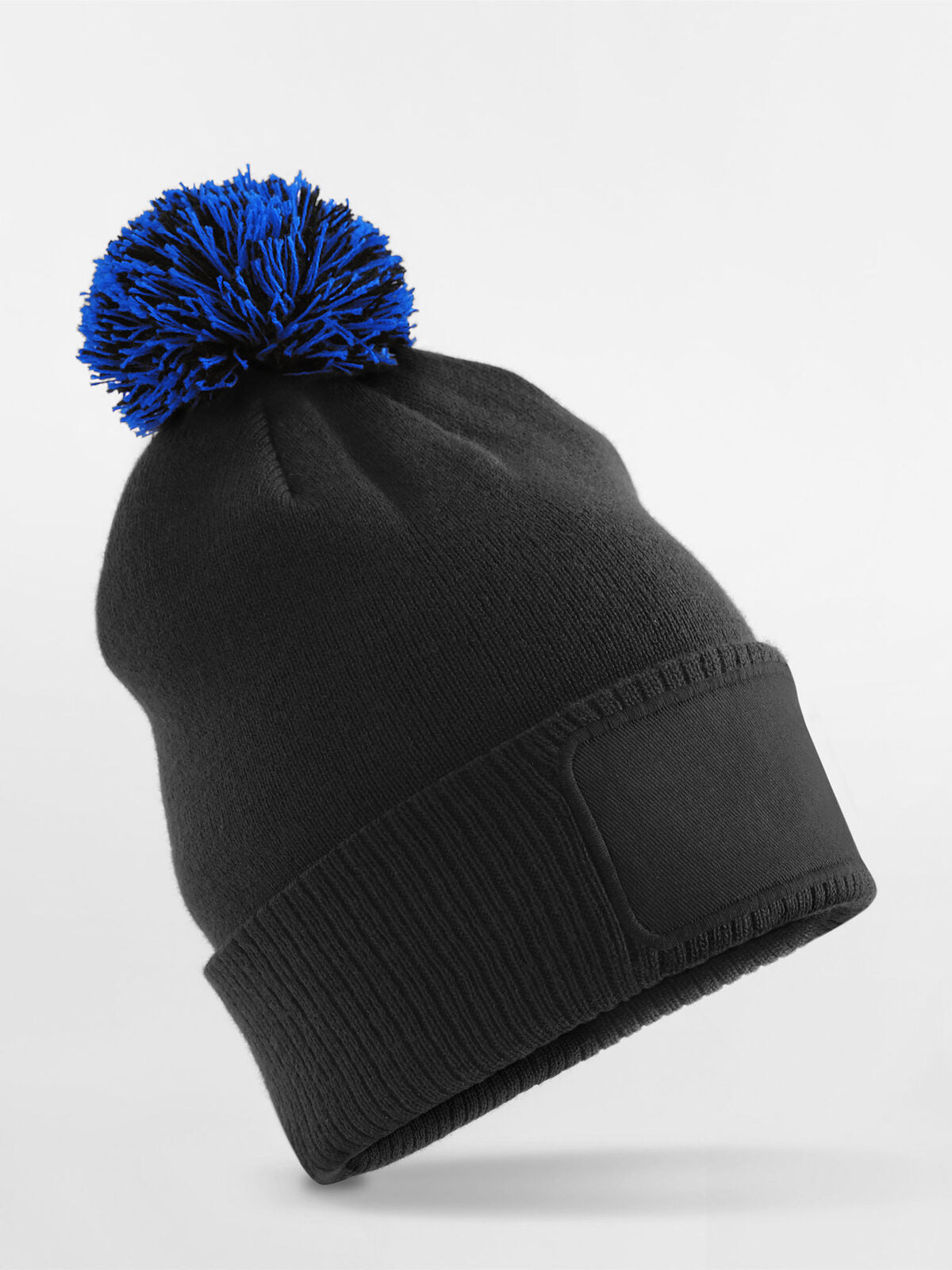 Beanies Berretto con toppa Snowstar per bambini Schwarz/bright Royalblaublau bestickbar und bedruckbar – LA1970