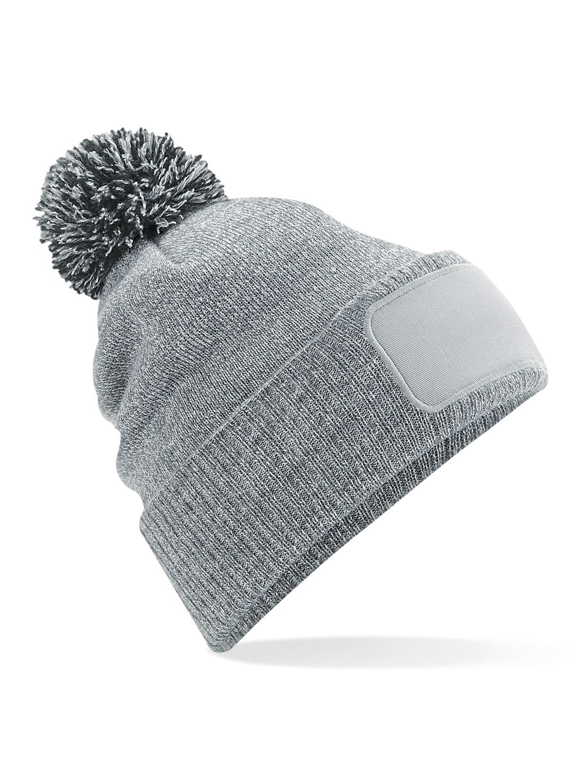 Beanies Snowstar Printers Beanie heather Grau/Schwarz bestickbar und bedruckbar – LA1970