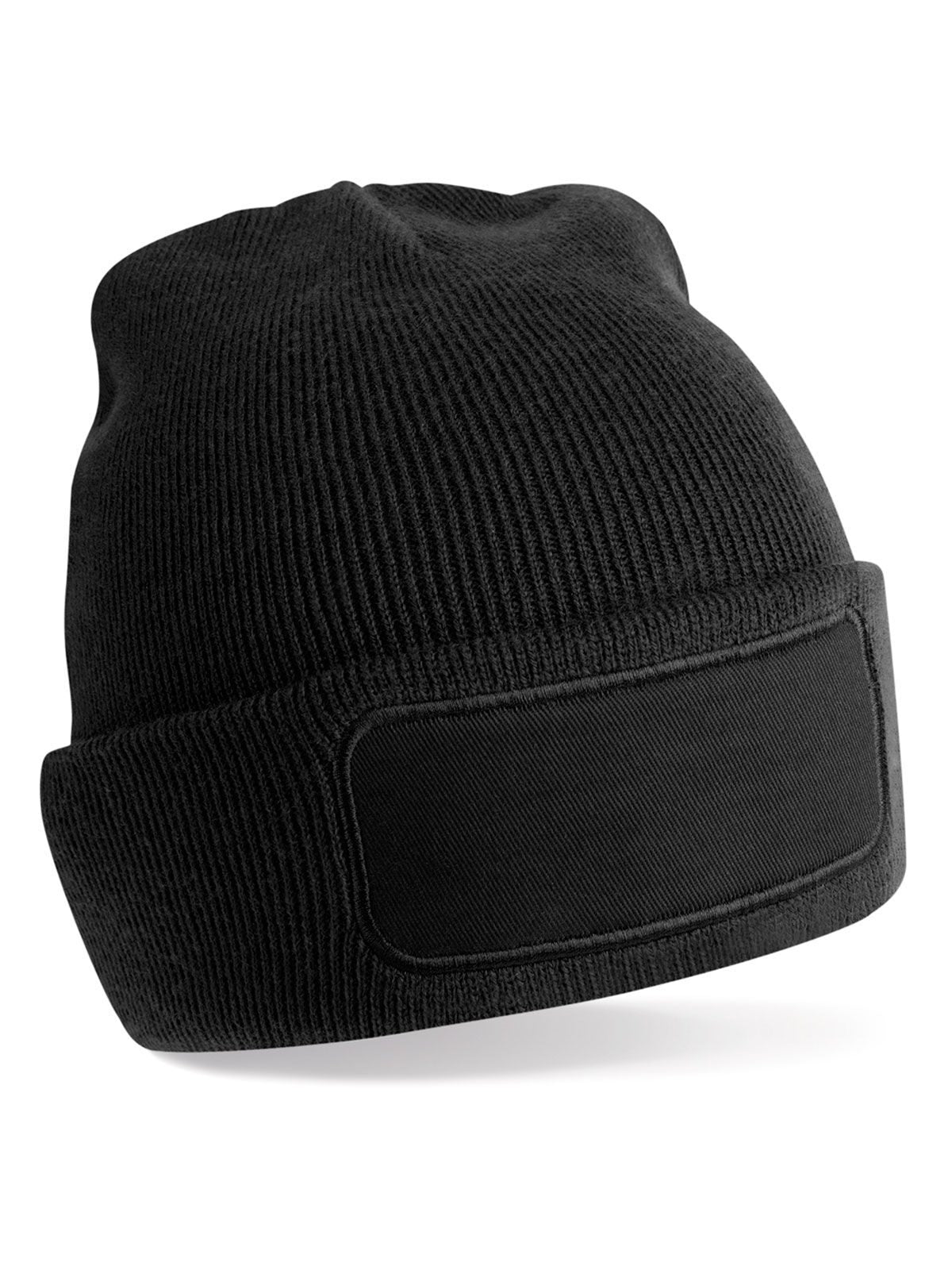Beanies Recycled Original Patch Beanie Schwarz bestickbar und bedruckbar – LA1970
