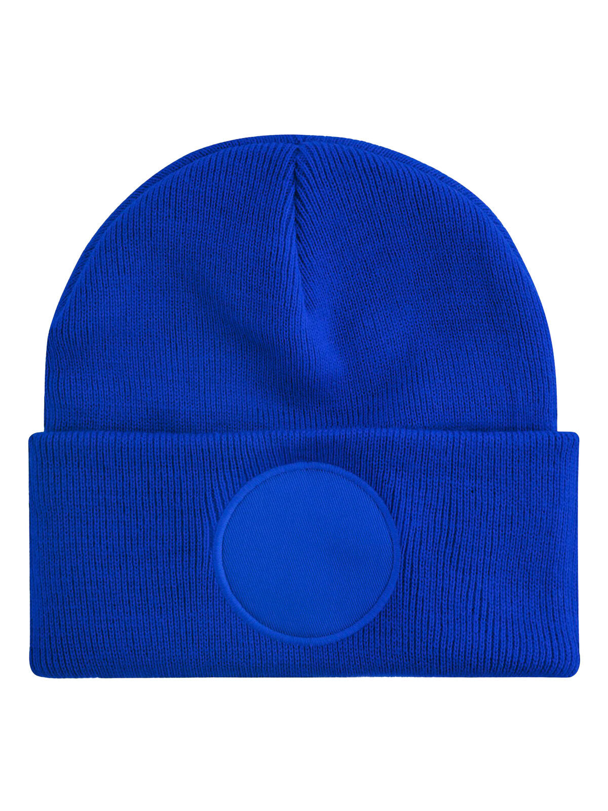 Beanies Circular Patch Beanie bright Royalblau bestickbar und bedruckbar – LA1970
