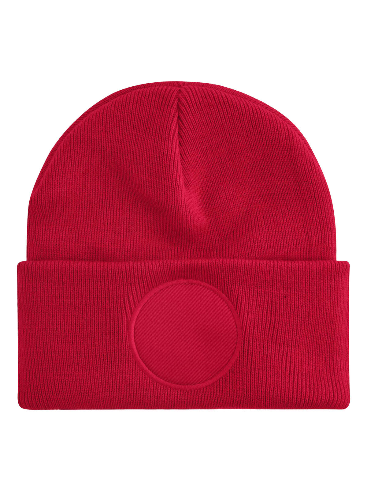 Beanies Circular Patch Beanie classic Rot bestickbar und bedruckbar – LA1970