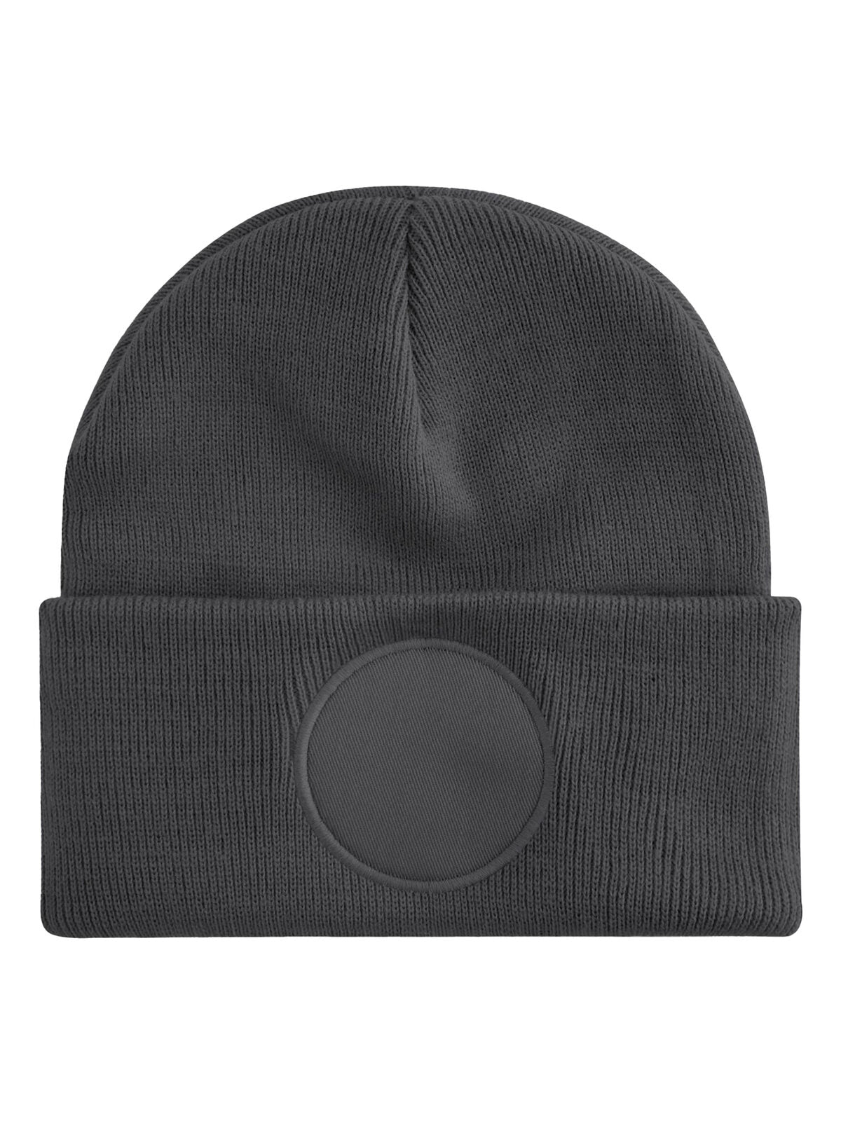 Beanies Circular Patch Beanie graphite Grau bestickbar und bedruckbar – LA1970
