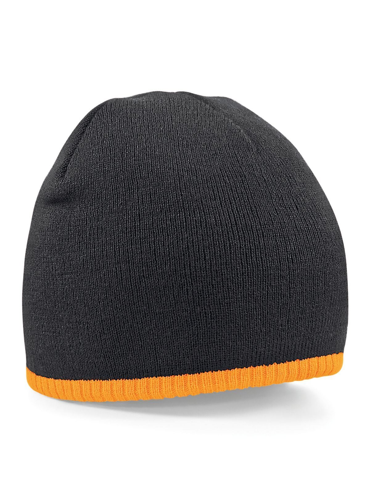 Beanies Two-Tone Pull-On Beanie Schwarz/Fluorescent Orange bestickbar und bedruckbar – LA1970