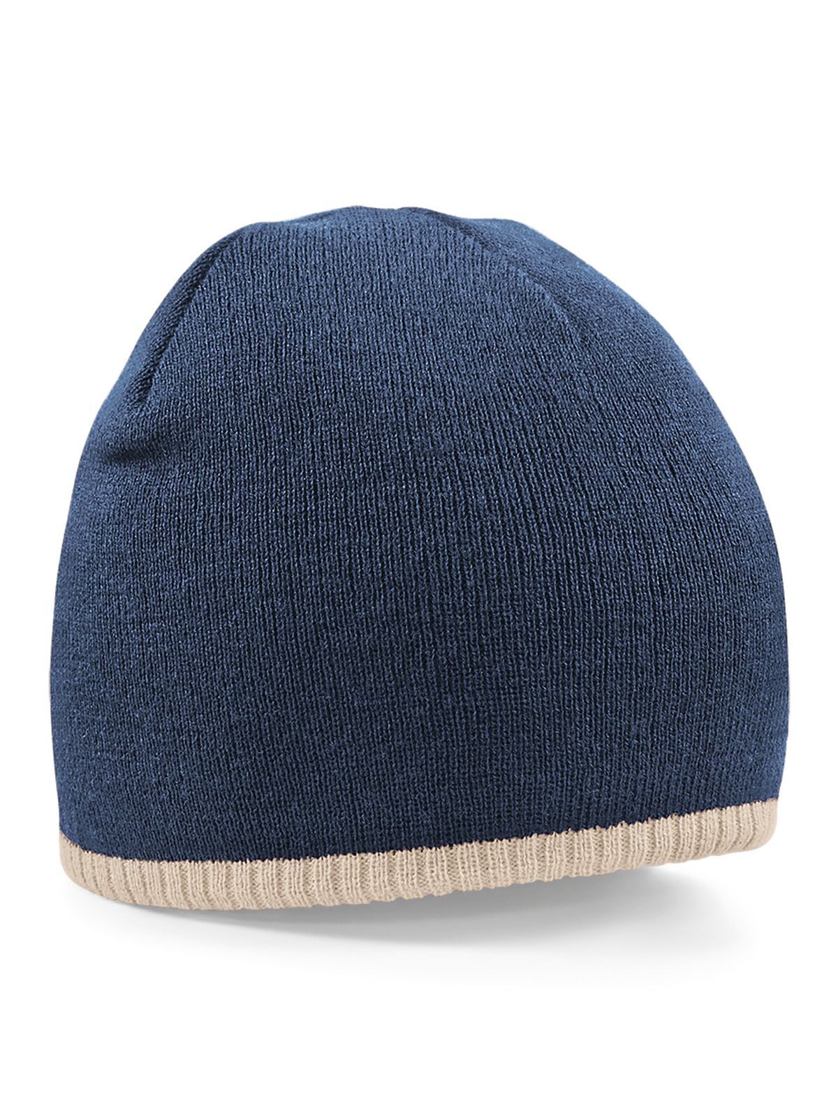 Beanies Two-Tone Pull-On Beanie french Marineblau/stone bestickbar und bedruckbar – LA1970