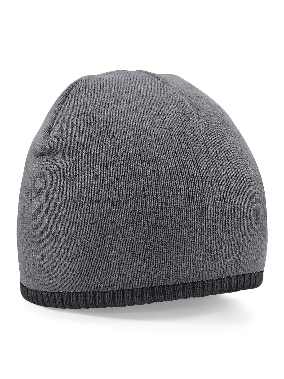 Beanies Two-Tone Pull-On Beanie graphite Grau/Schwarz bestickbar und bedruckbar – LA1970