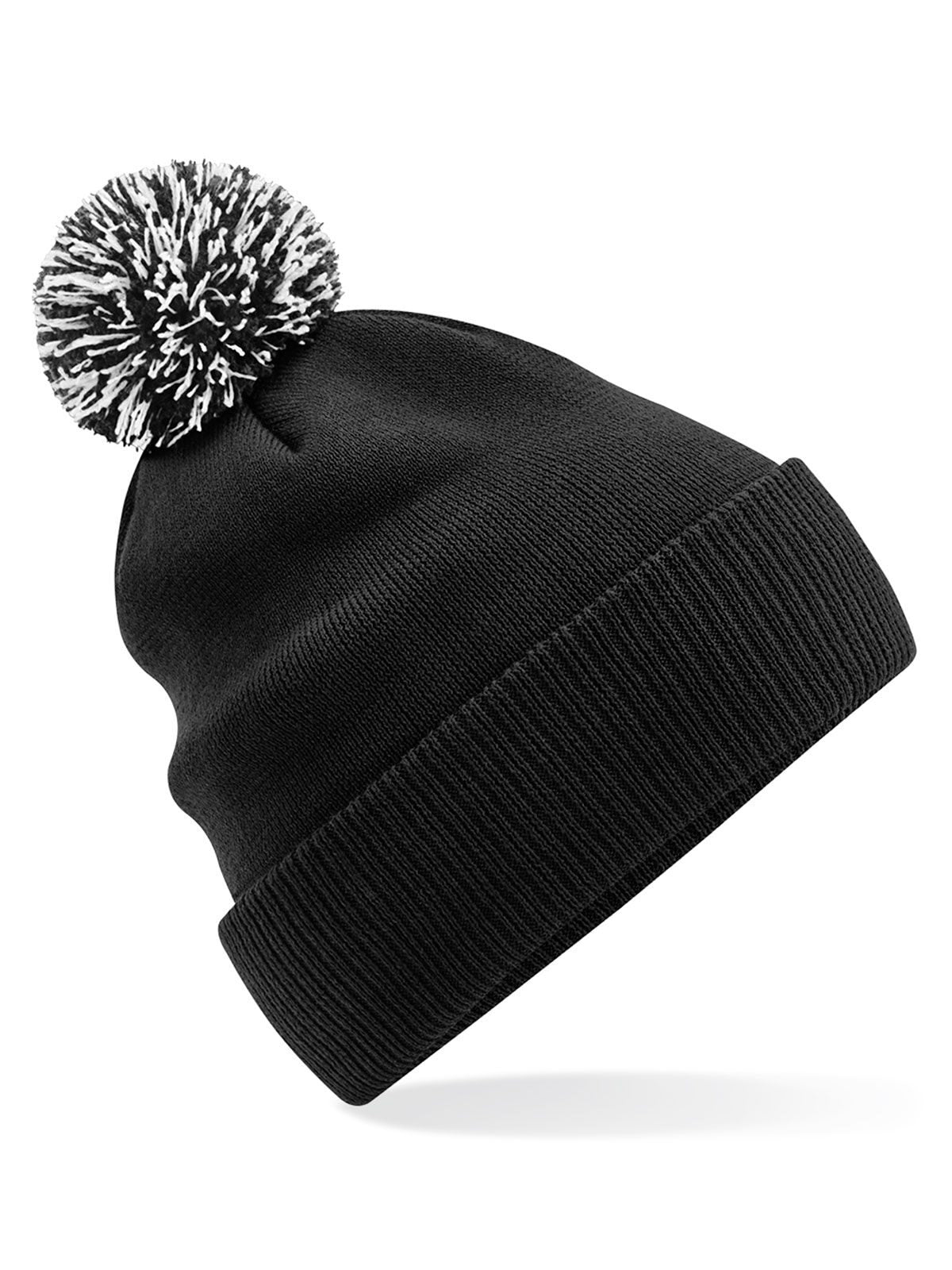 Beanies Recycled Snowstar® Beanie Schwarz/Weiß bestickbar und bedruckbar – LA1970