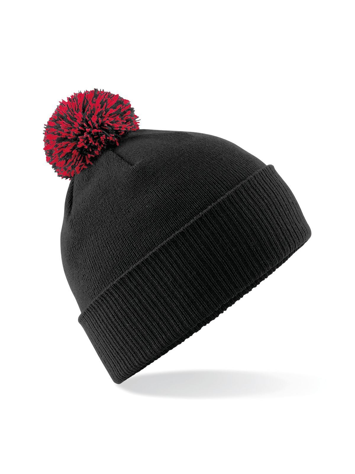 Beanies Snowstar Beanie Schwarz/classic Rot bestickbar und bedruckbar – LA1970