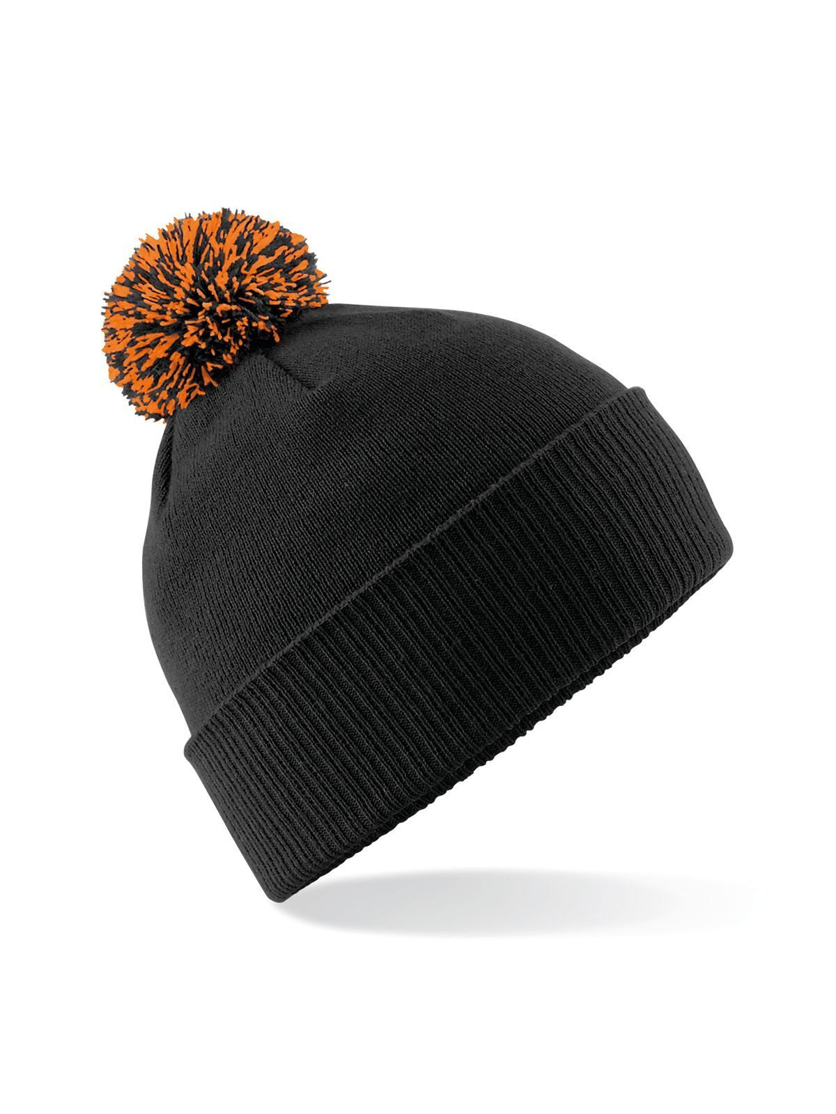 Beanies Snowstar Beanie Schwarz/orange bestickbar und bedruckbar – LA1970
