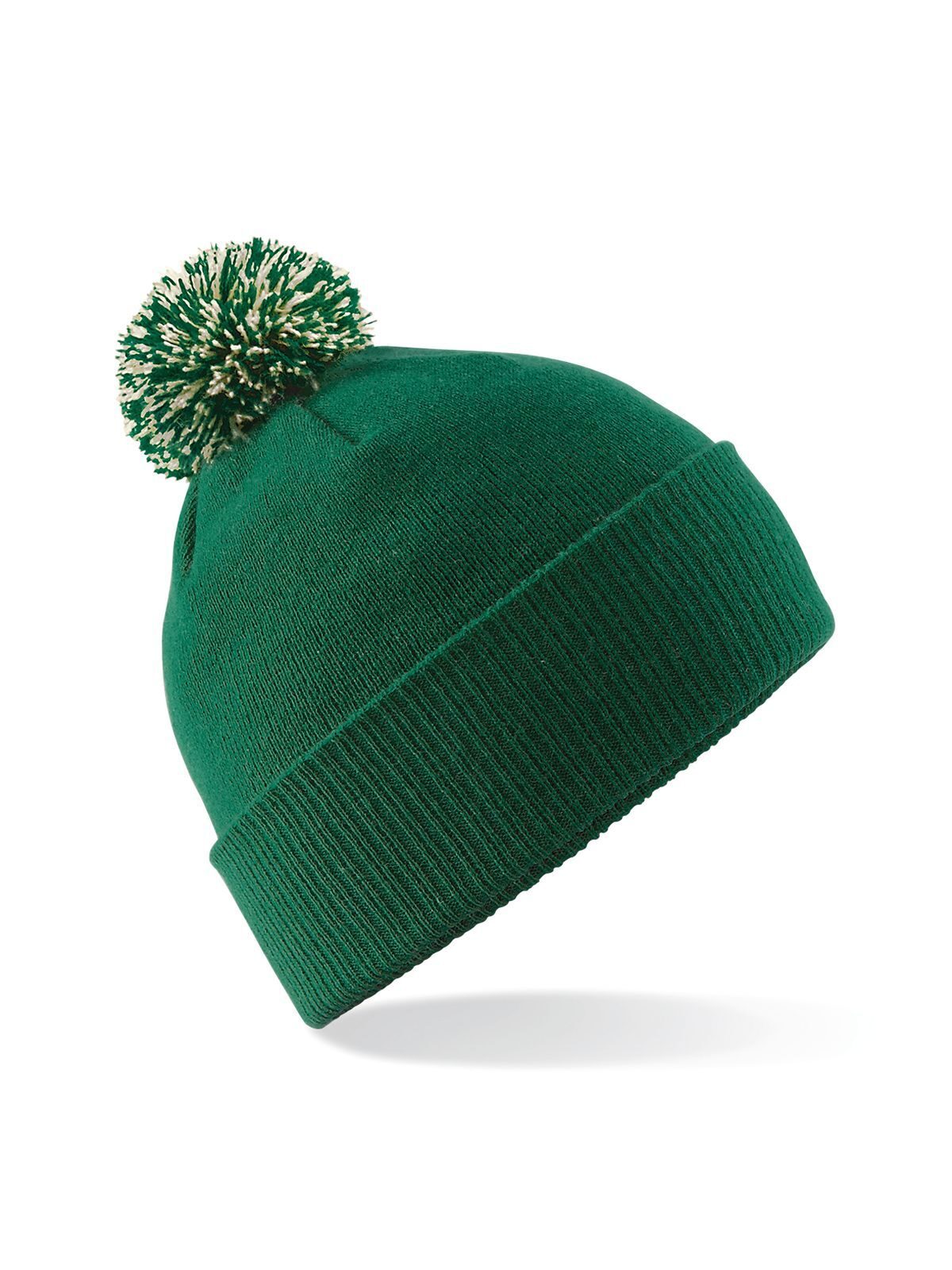 Beanies Snowstar Beanie Flaschengrün/off Weiß bestickbar und bedruckbar – LA1970