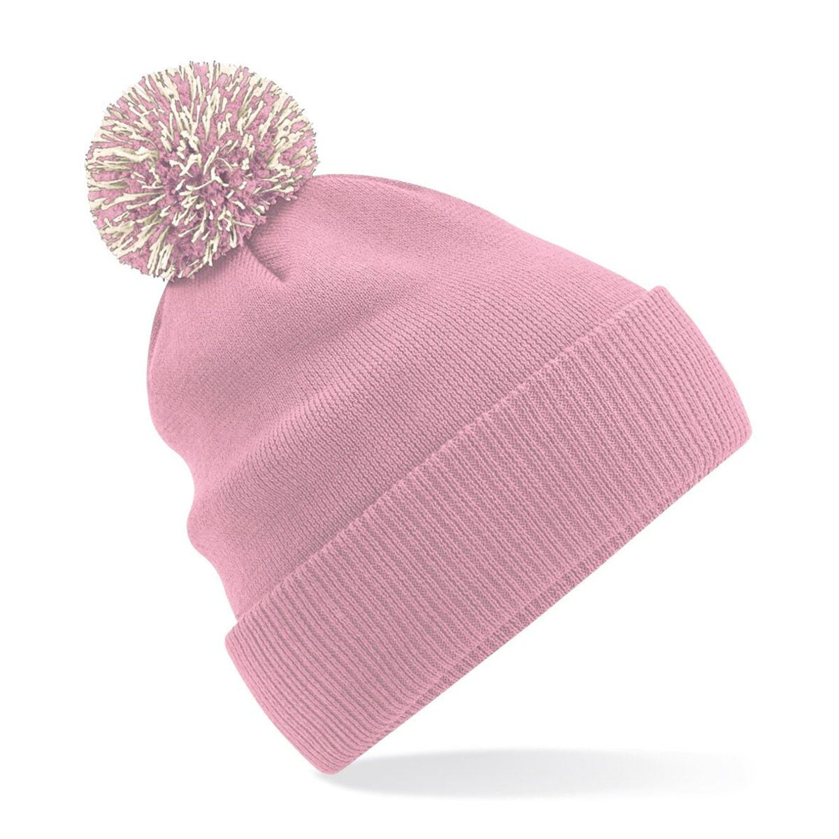 Beanies Snowstar Beanie dusky pink/off Weiß bestickbar und bedruckbar – LA1970