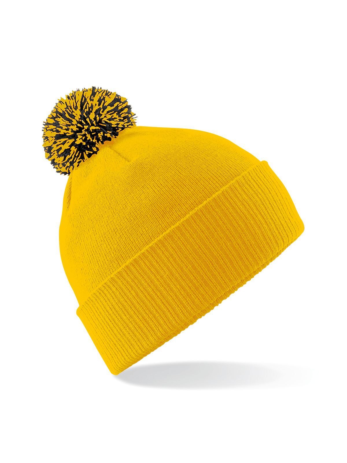 Beanies Snowstar Beanie gold/Schwarz bestickbar und bedruckbar – LA1970