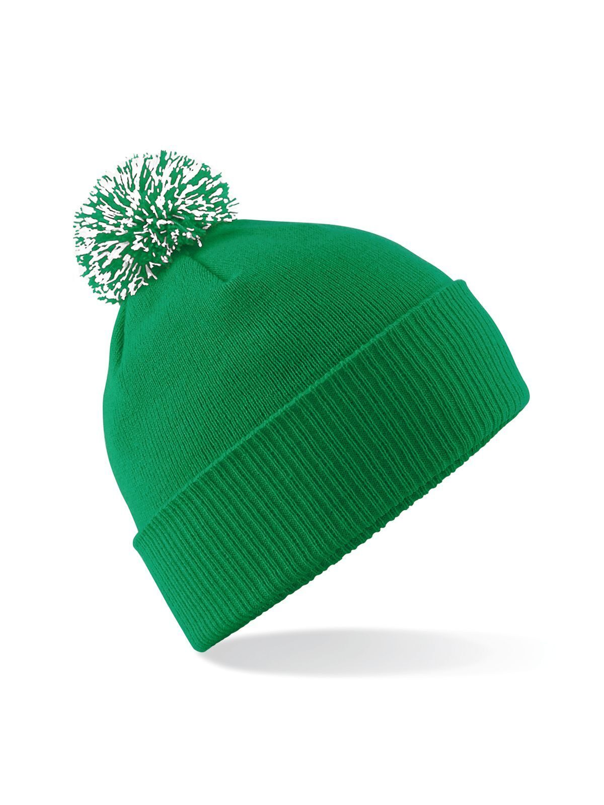 Beanies Snowstar Beanie kelly green/Weiß bestickbar und bedruckbar – LA1970