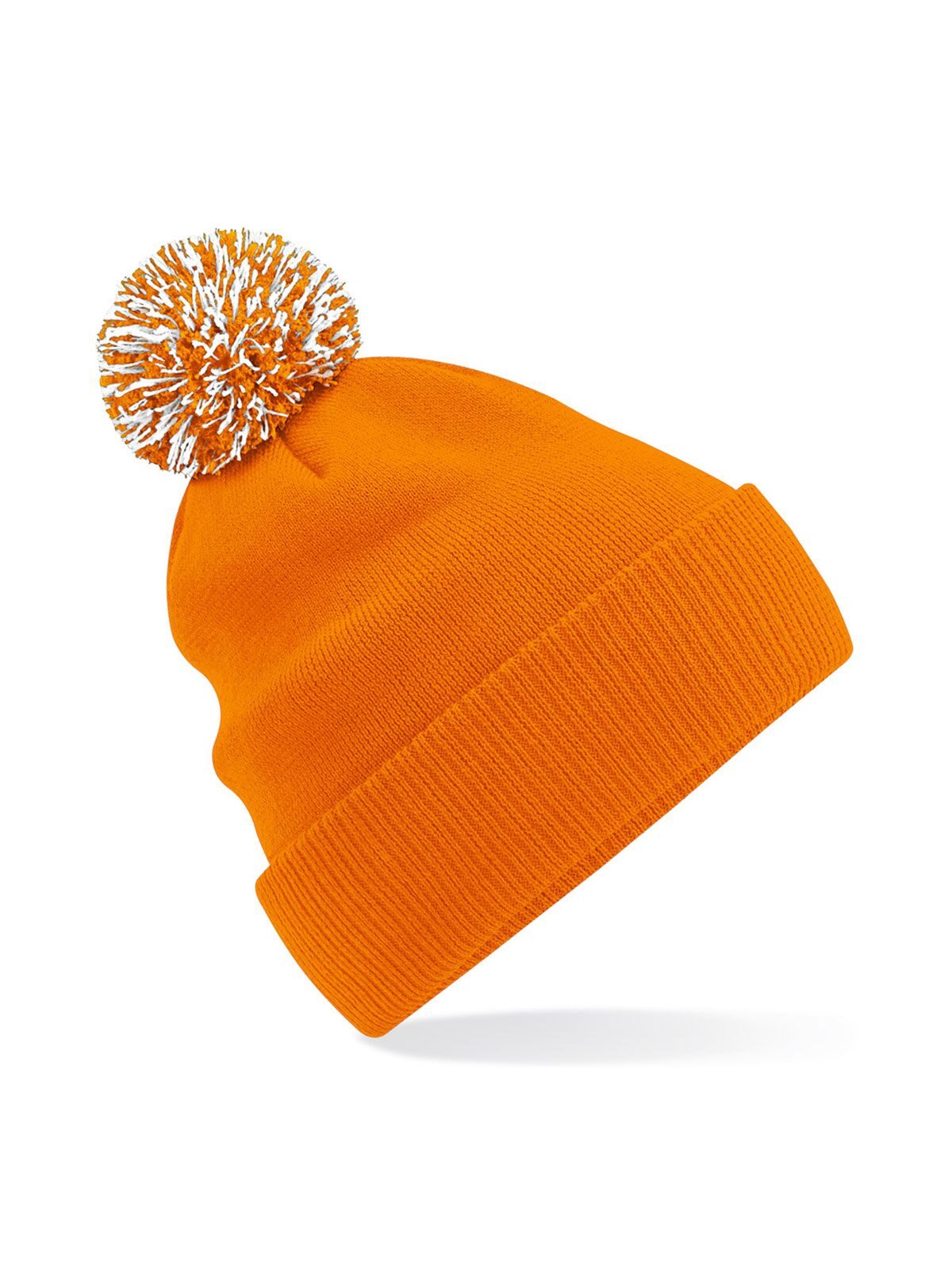 Beanies Snowstar Beanie orange/Weiß bestickbar und bedruckbar – LA1970