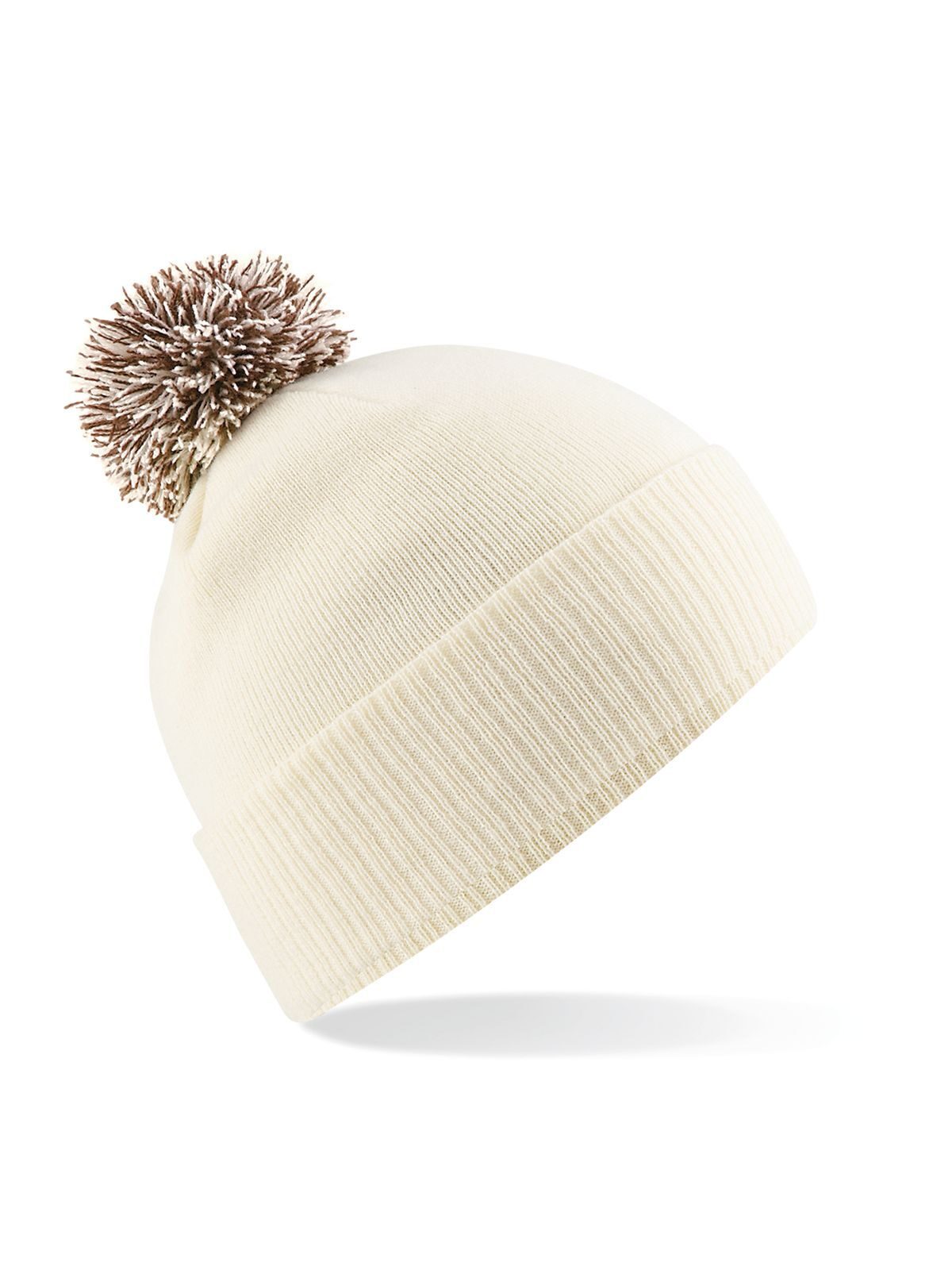 Beanies Snowstar Beanie off Weiß/mocha bestickbar und bedruckbar – LA1970