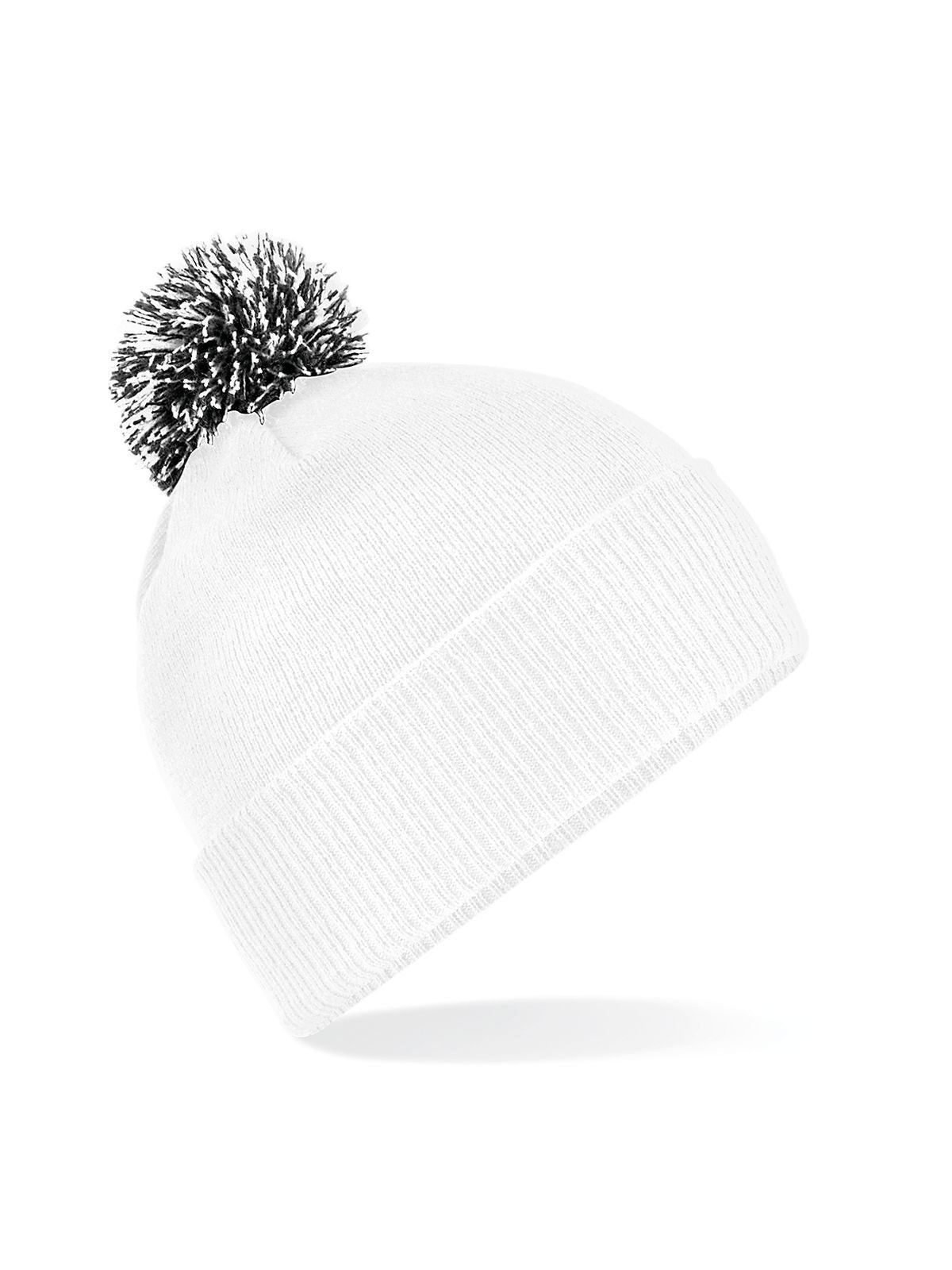 Beanies Snowstar Beanie Weiß/Schwarz bestickbar und bedruckbar – LA1970