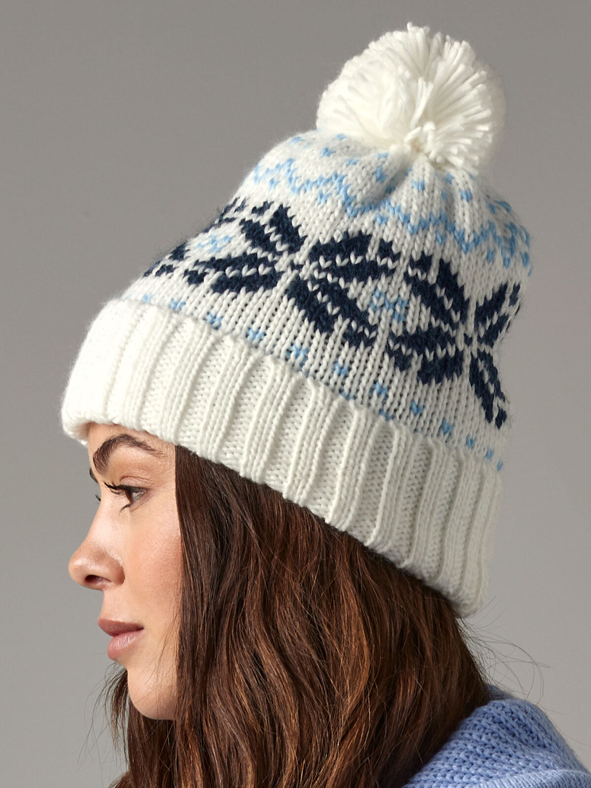 Beanies Fair Isle Snowstar Beanie  bestickbar und bedruckbar – LA1970