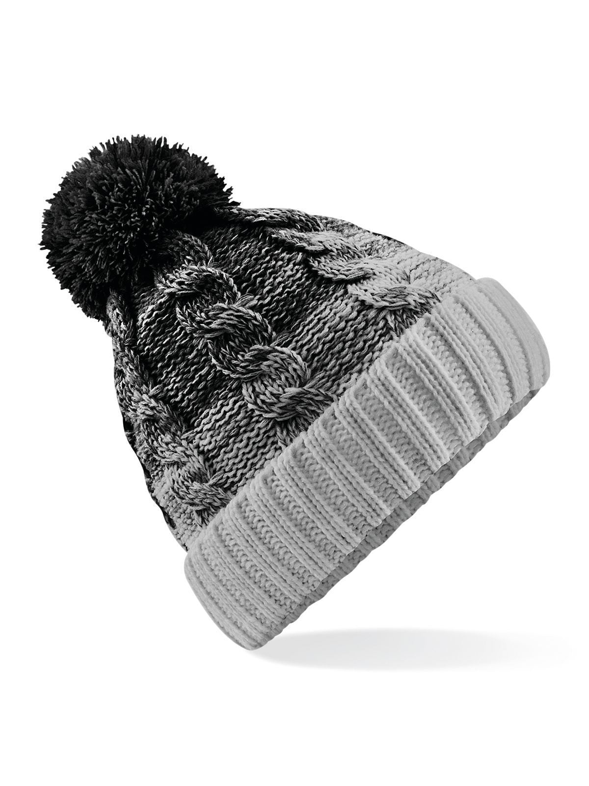 Beanies Ombré Beanie Schwarz/light Grau bestickbar und bedruckbar – LA1970