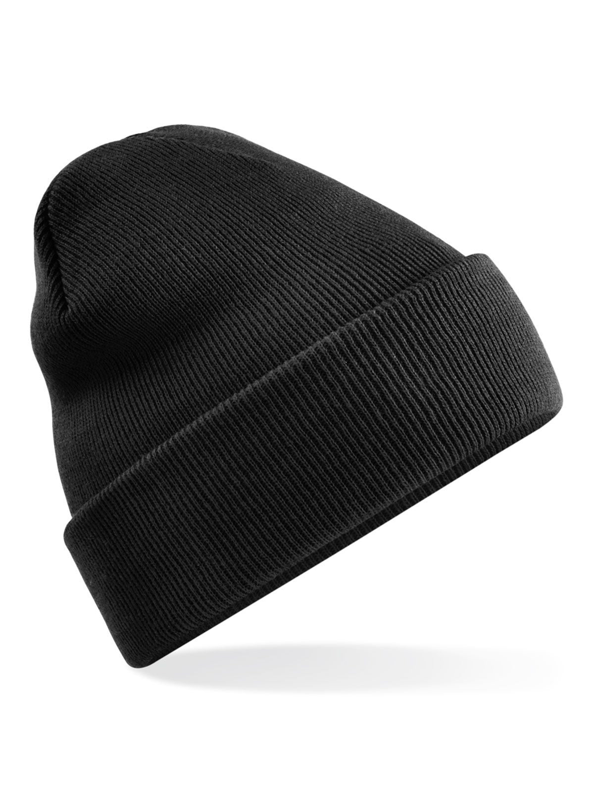 Beanies Recycled Original Cuffed Beanie Schwarz bestickbar und bedruckbar – LA1970
