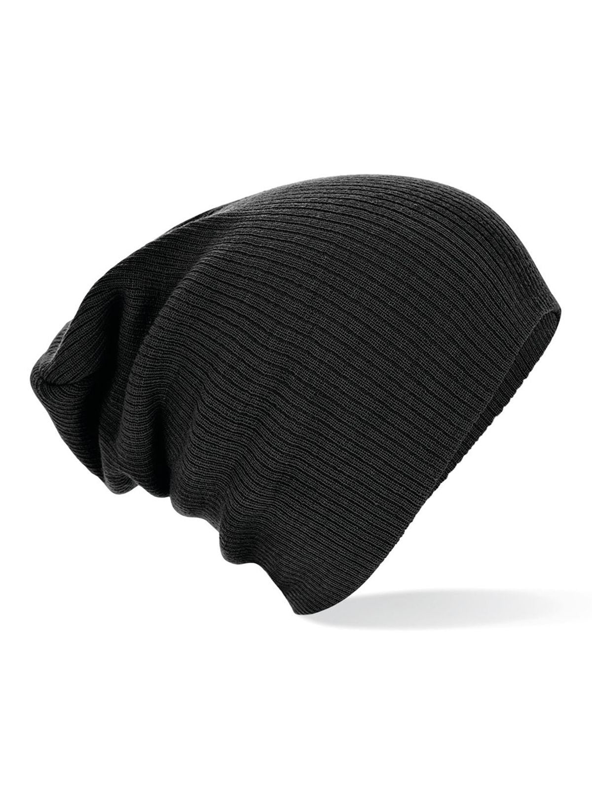 Beanies Slouch Beanie Schwarz bestickbar und bedruckbar – LA1970