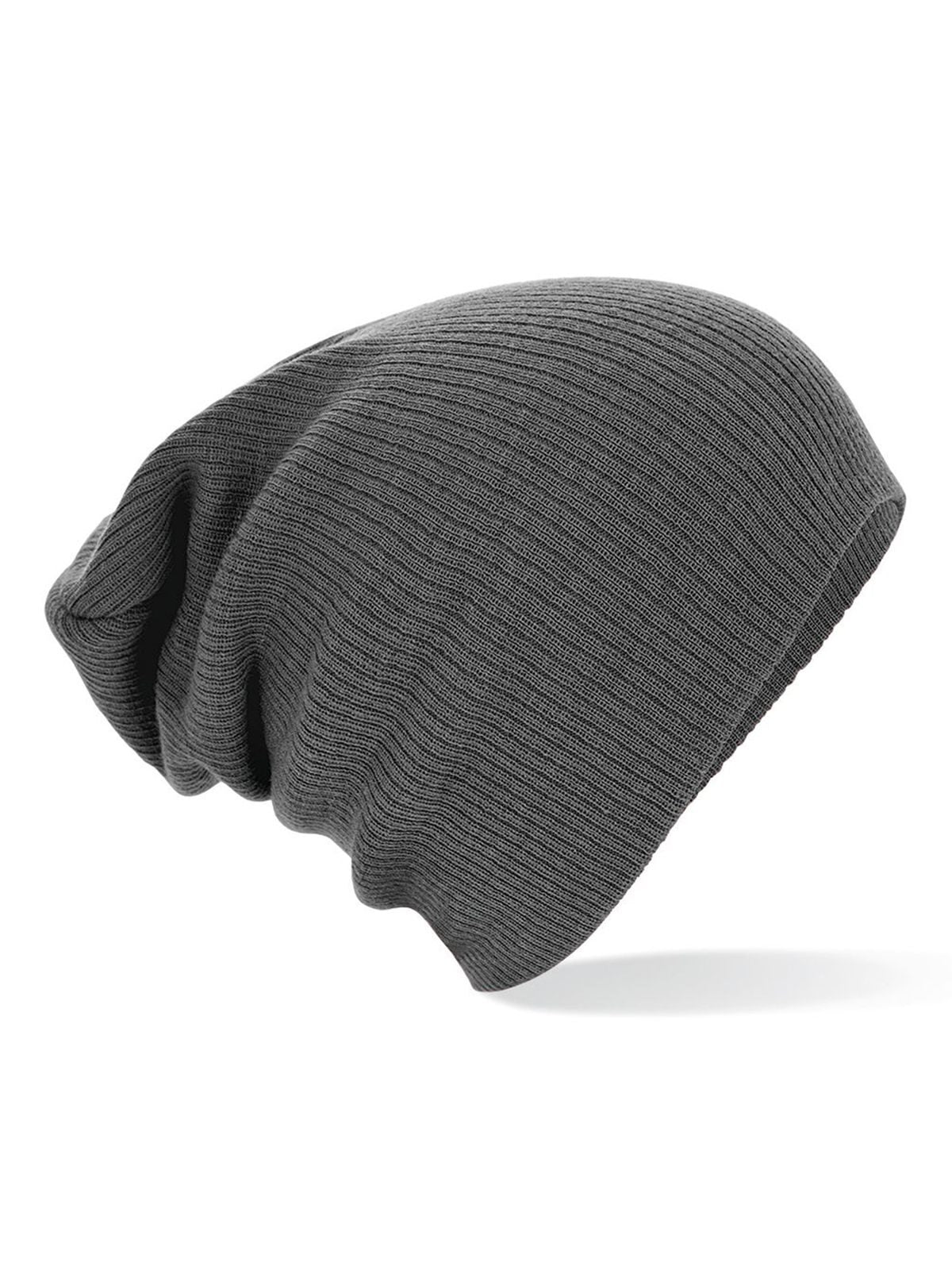 Beanies Slouch Beanie smoke Grau bestickbar und bedruckbar – LA1970