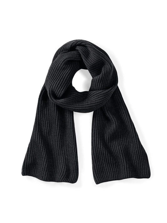 Metro Knitted Scarf Herren Schal / Handschuhe – Beechfield – Farbe Schwarz – individuell veredelbar