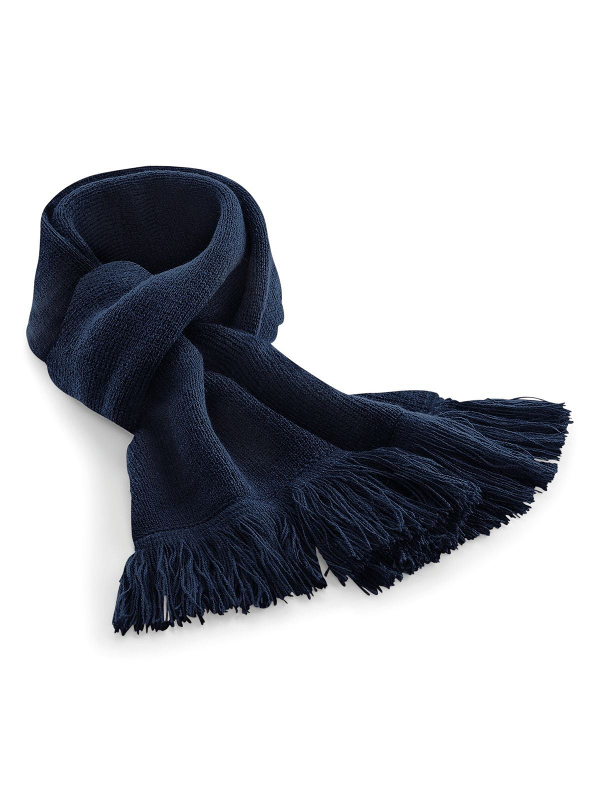Classic Knitted Scarf Herren Schal / Handschuhe – Beechfield – Farbe french Navy – individuell veredelbar