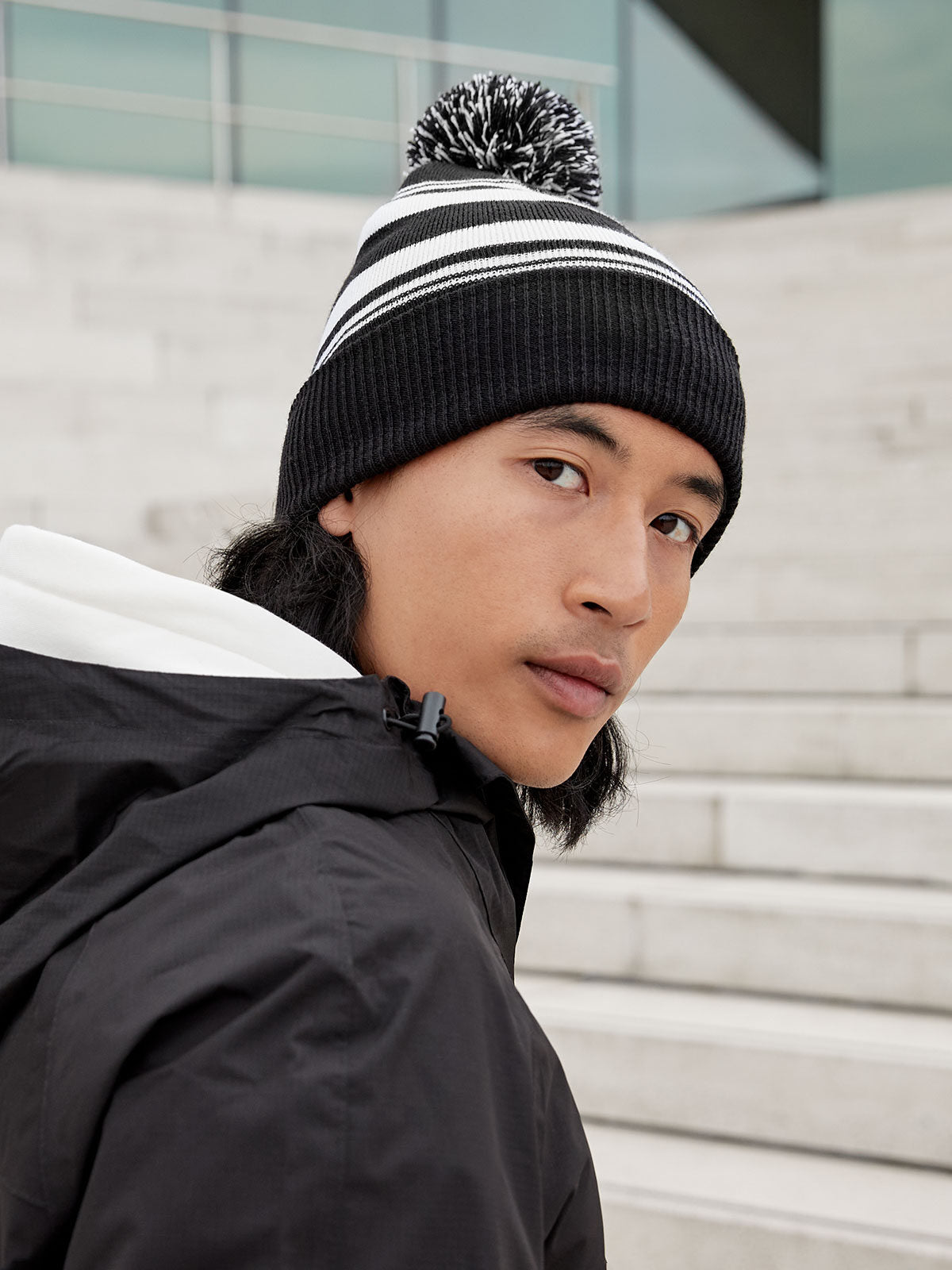 Beanies Striped Fan Beanie  bestickbar und bedruckbar – LA1970