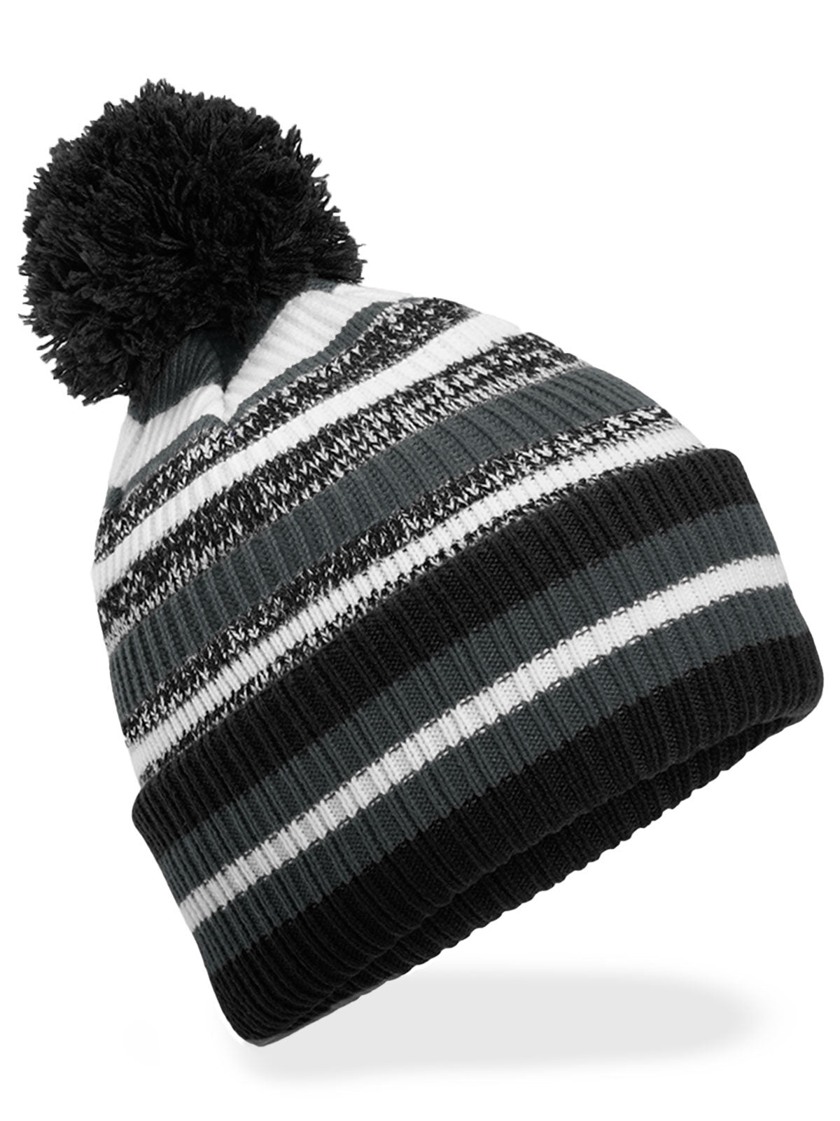 Beanies Multi-Sport Fan Beanie Schwarz/graphite Grau/Weiß bestickbar und bedruckbar – LA1970