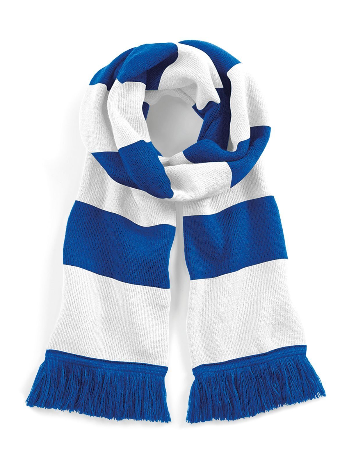 Stadium Scarf Herren Schal / Handschuhe – Beechfield – Farbe bright royal/white – individuell veredelbar