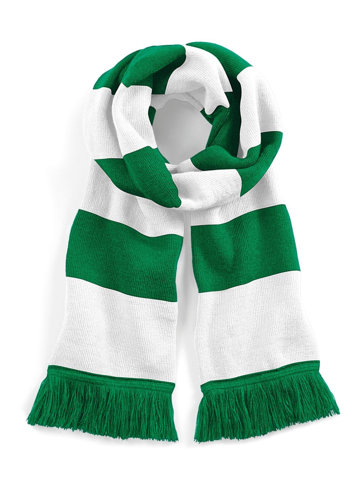 Stadium Scarf Herren Schal / Handschuhe – Beechfield – Farbe kelly green/white – individuell veredelbar