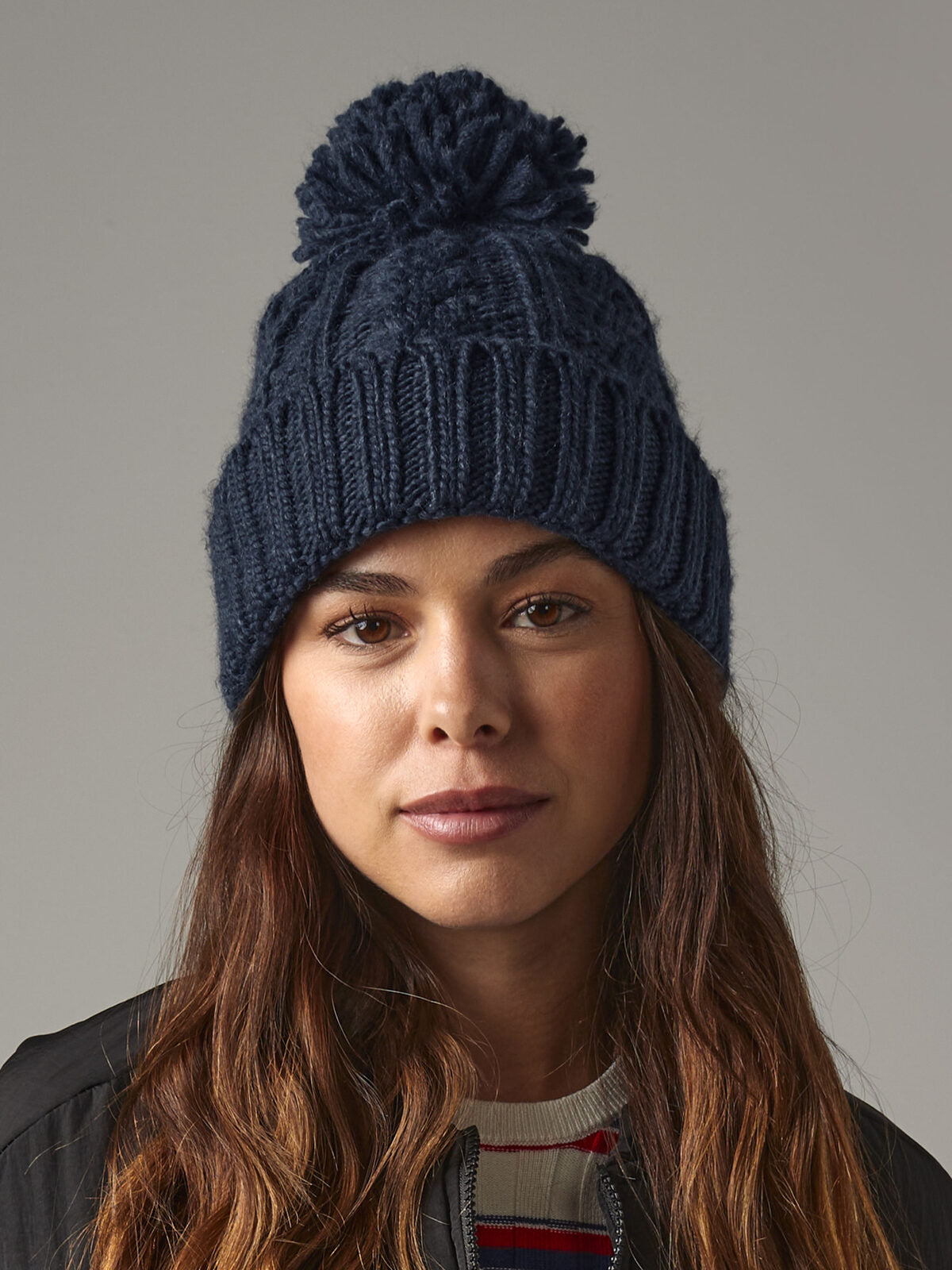 Beanies Cable Knit Melange Beanie  bestickbar und bedruckbar – LA1970