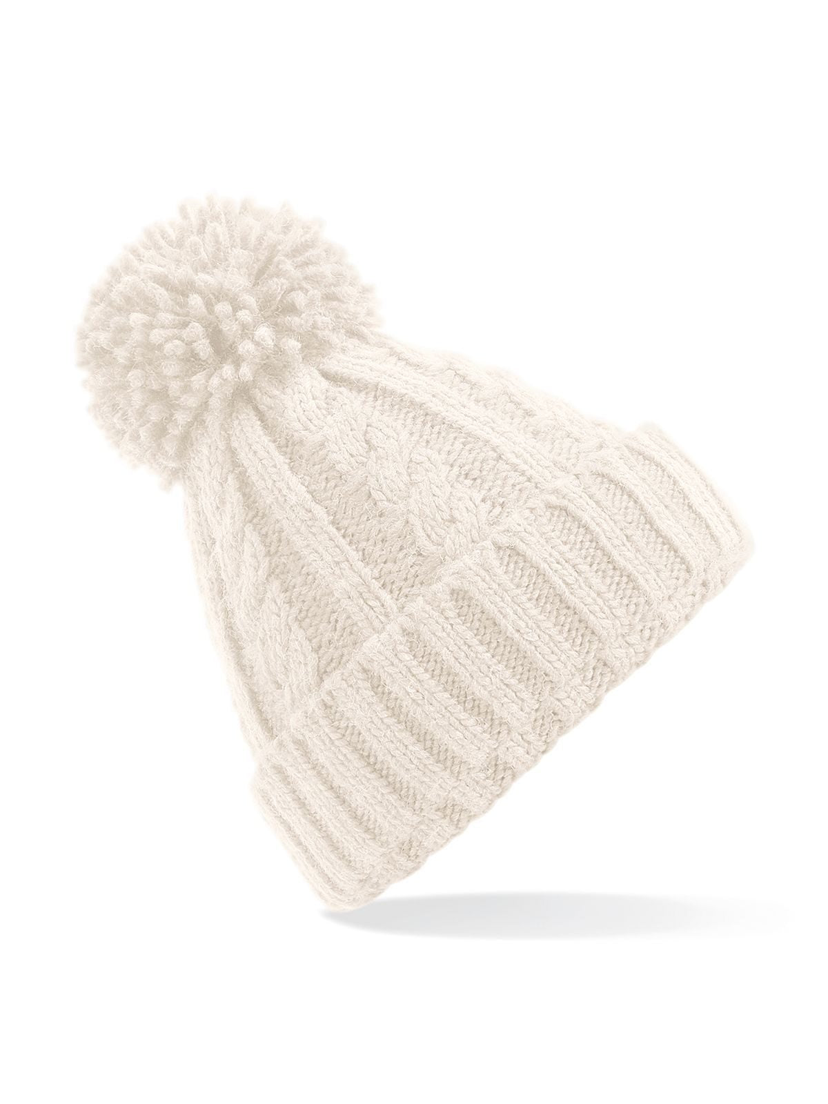Beanies Cable Knit Melange Beanie oatmeal bestickbar und bedruckbar – LA1970